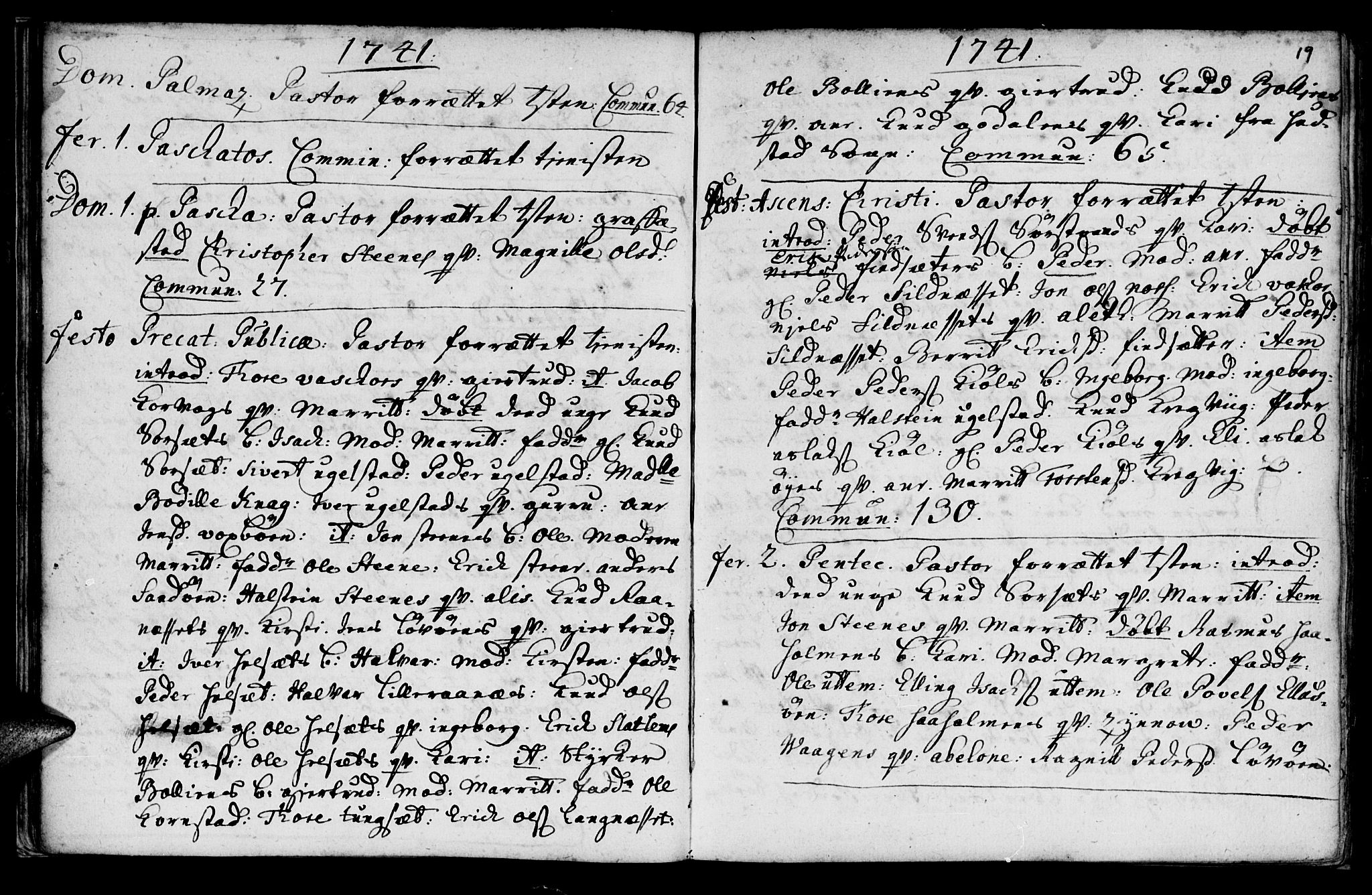 Ministerialprotokoller, klokkerbøker og fødselsregistre - Møre og Romsdal, AV/SAT-A-1454/570/L0827: Parish register (official) no. 570A01, 1737-1749, p. 19