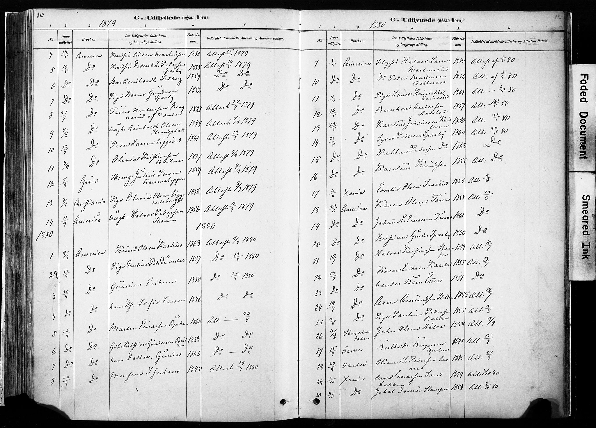 Hof prestekontor, SAH/PREST-038/H/Ha/Haa/L0010: Parish register (official) no. 10, 1878-1909, p. 310