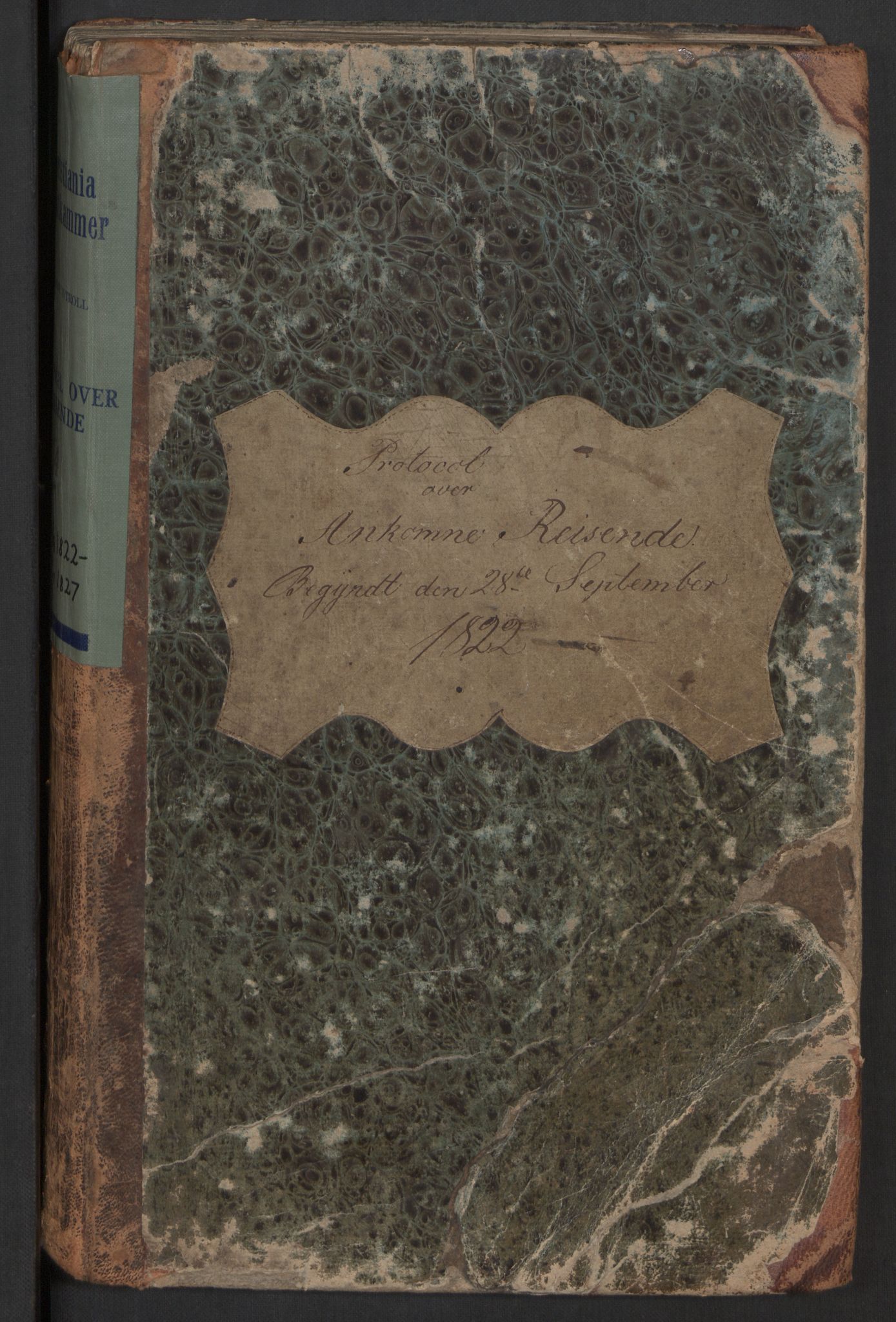 Oslo politidistrikt, AV/SAO-A-10085/E/Ee/Eei/L0004: Journal over ankomne og anmeldte reisende, 1822-1827