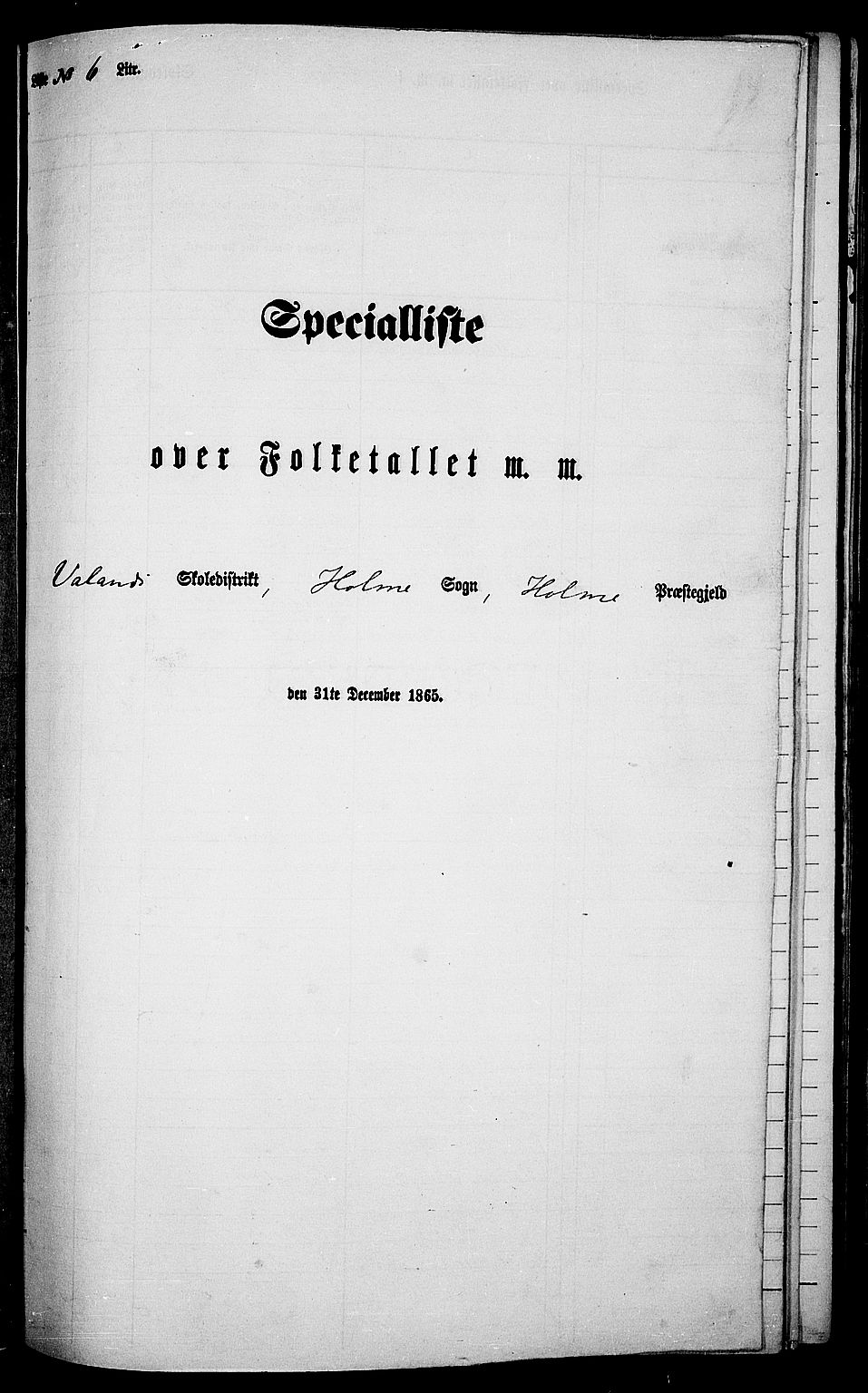 RA, 1865 census for Holum, 1865, p. 77