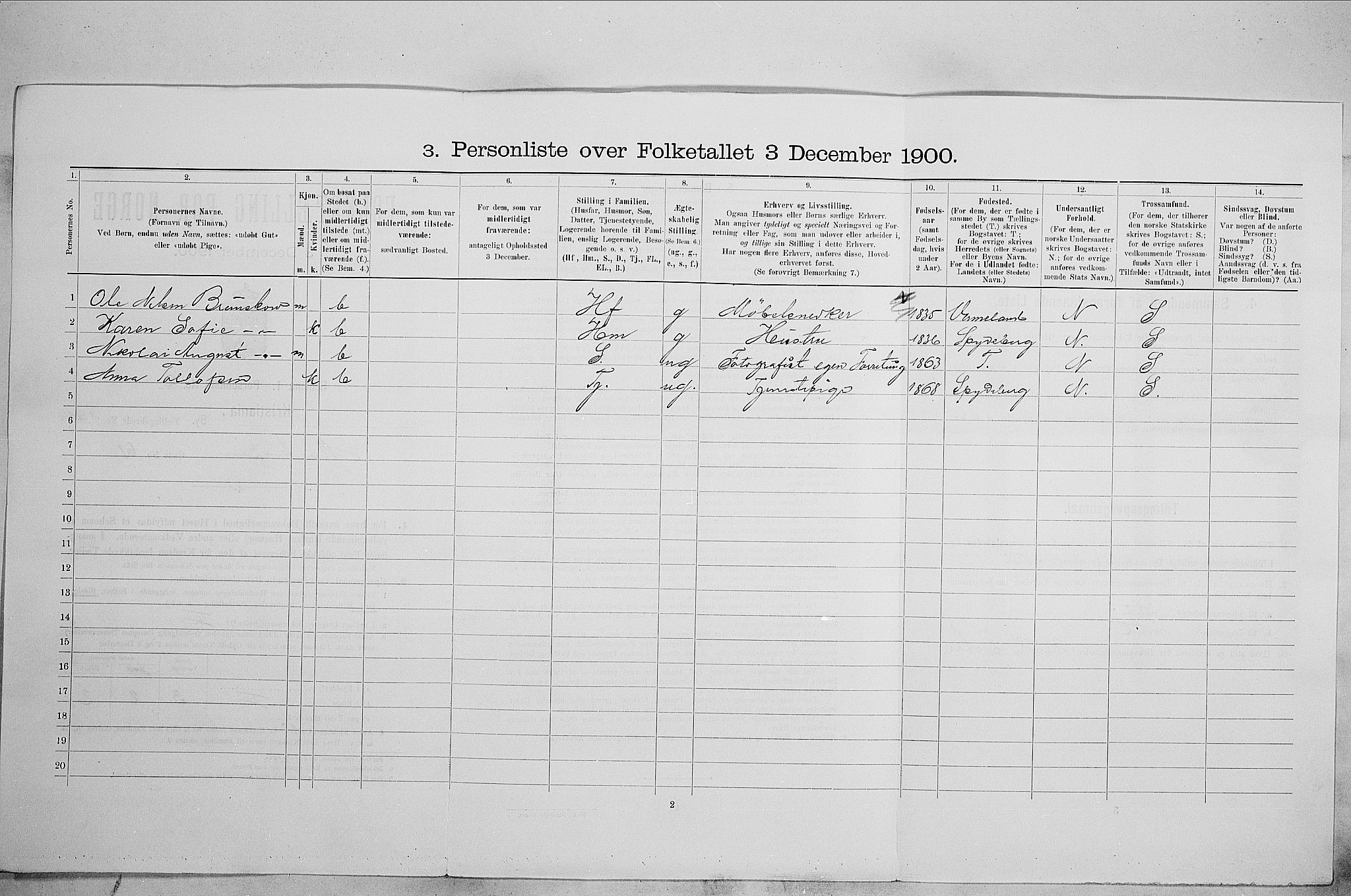 SAO, 1900 census for Kristiania, 1900, p. 58658