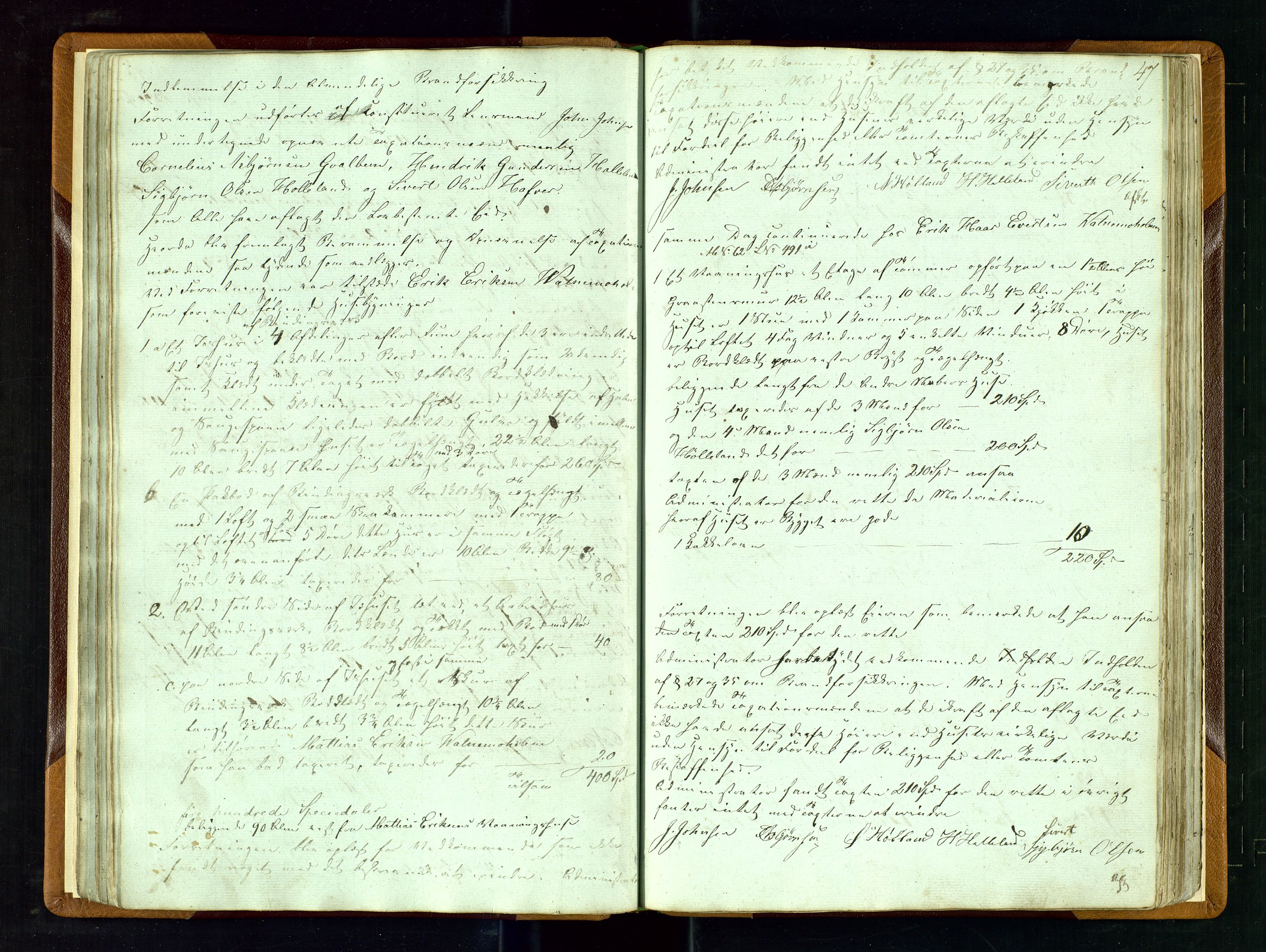 Hå lensmannskontor, AV/SAST-A-100456/Goa/L0001: Takstprotokoll-Valle skipreie, 1846-1883, p. 46b-47a