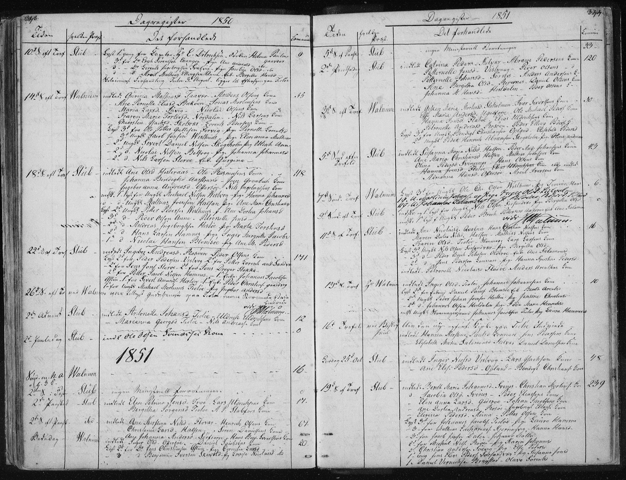 Ministerialprotokoller, klokkerbøker og fødselsregistre - Nordland, AV/SAT-A-1459/817/L0266: Parish register (copy) no. 817C01, 1841-1869, p. 343-344