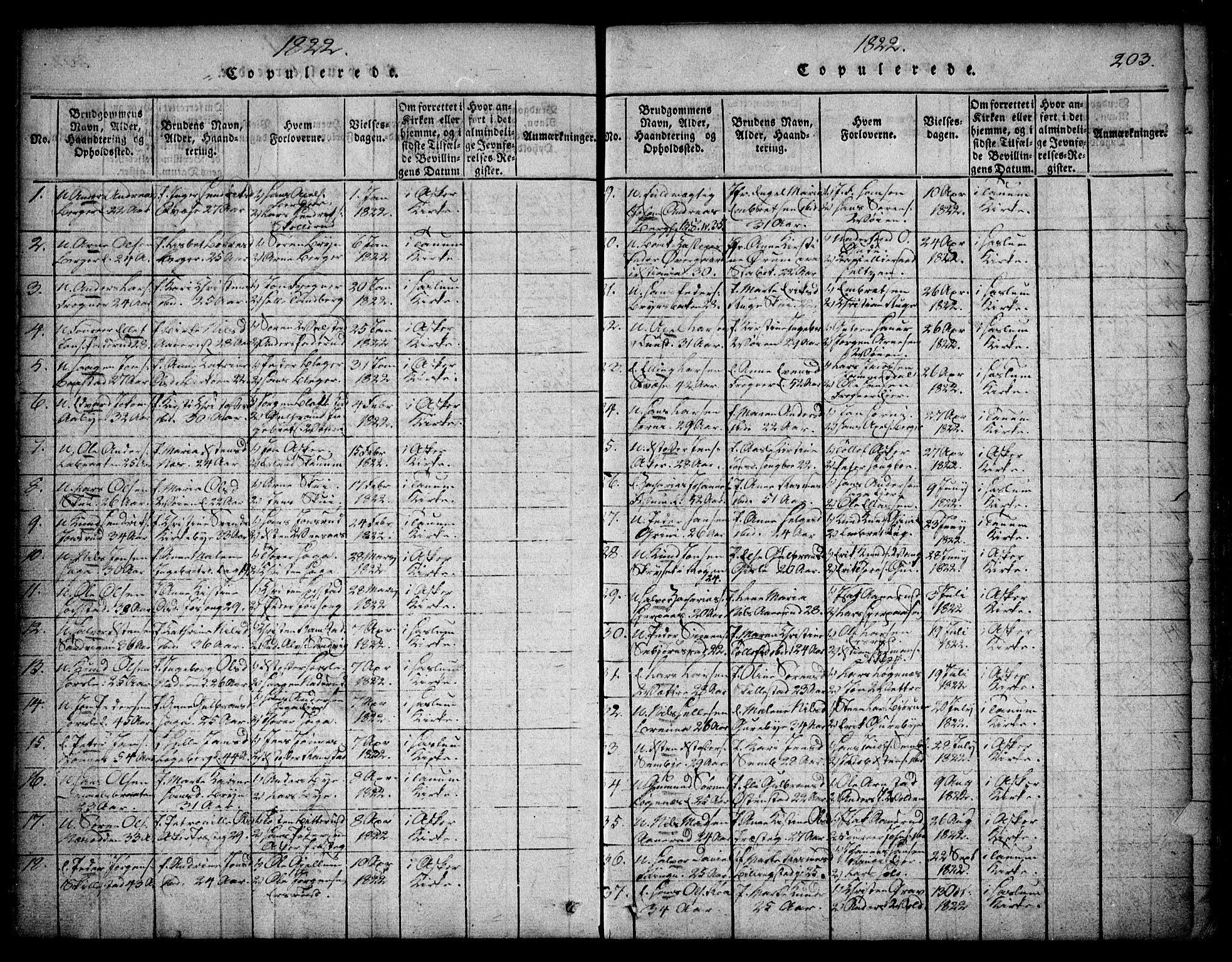 Asker prestekontor Kirkebøker, SAO/A-10256a/F/Fa/L0006: Parish register (official) no. I 6, 1814-1824, p. 203
