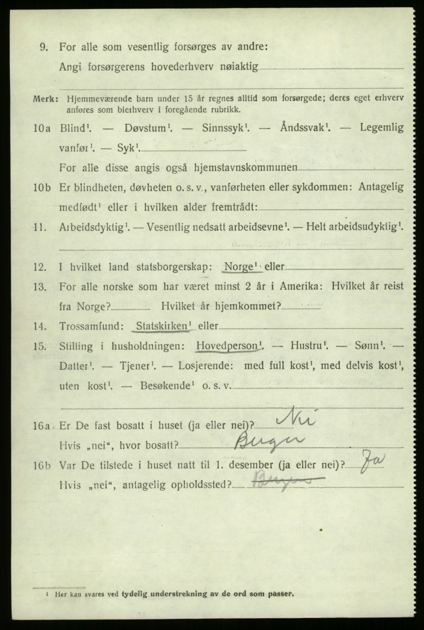 SAB, 1920 census for Bremanger, 1920, p. 1735