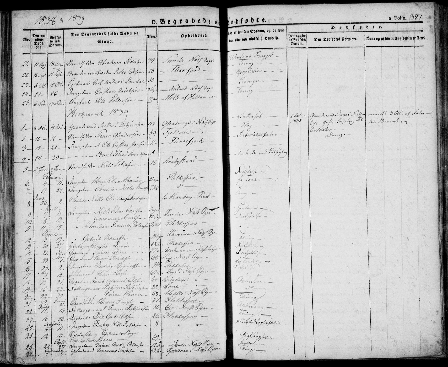 Flekkefjord sokneprestkontor, SAK/1111-0012/F/Fa/Fac/L0003: Parish register (official) no. A 3, 1826-1841, p. 347