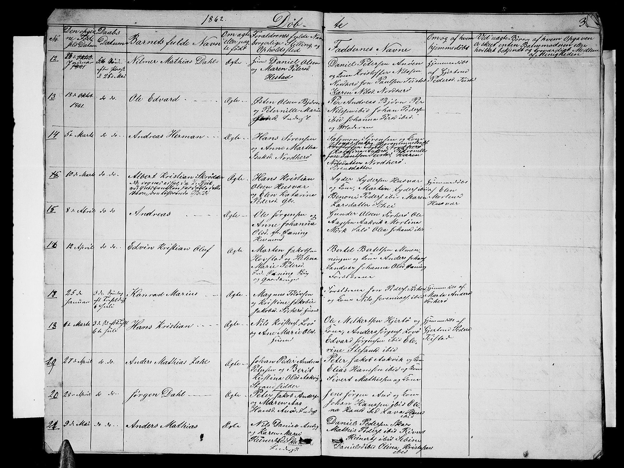 Ministerialprotokoller, klokkerbøker og fødselsregistre - Nordland, AV/SAT-A-1459/834/L0512: Parish register (copy) no. 834C03, 1862-1877, p. 3