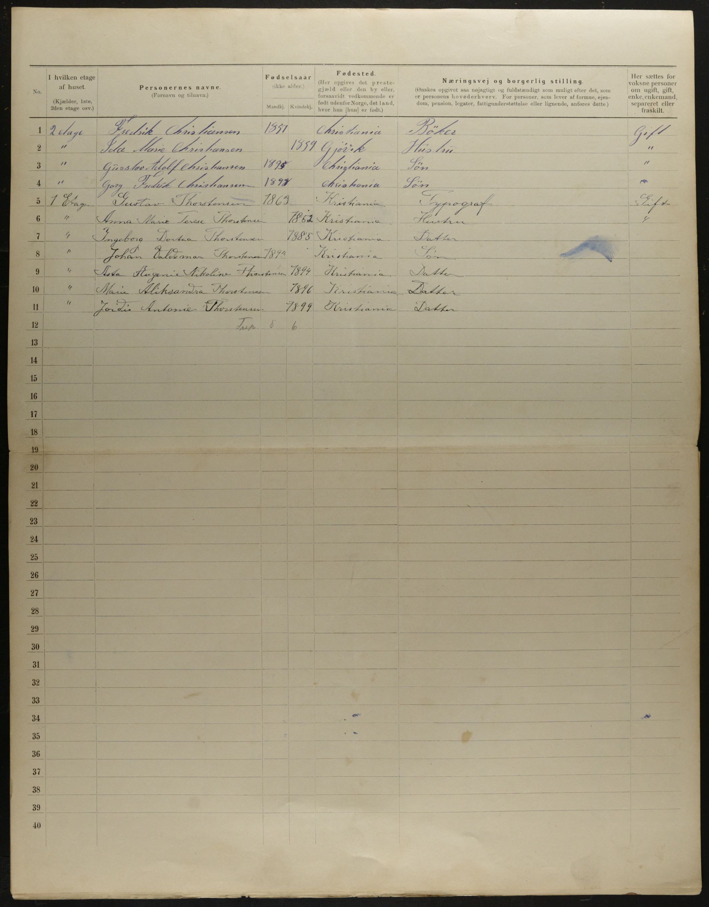 OBA, Municipal Census 1901 for Kristiania, 1901, p. 10218