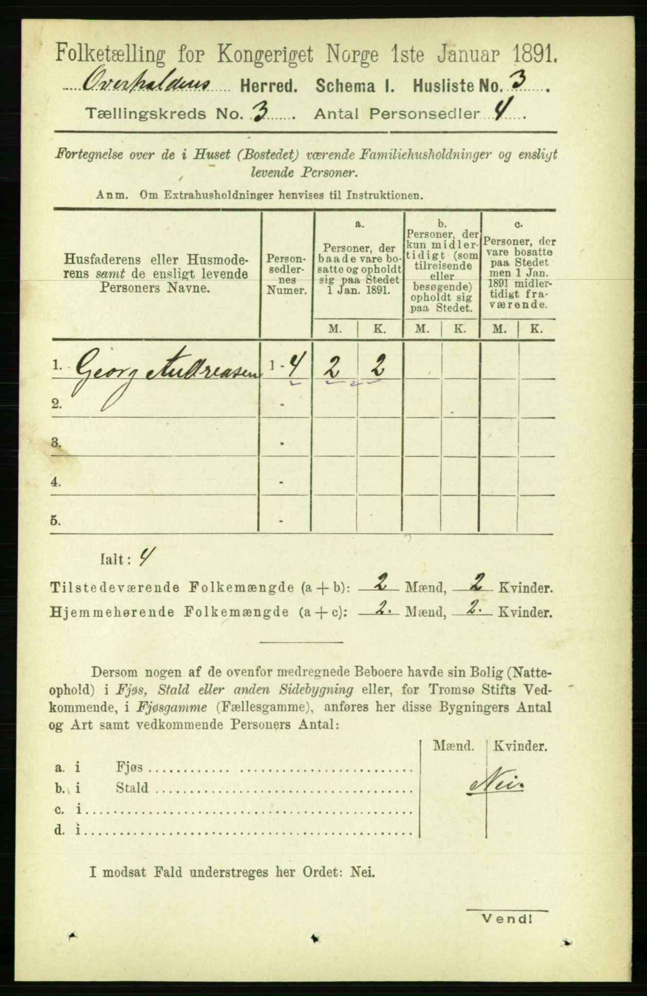 RA, 1891 census for 1744 Overhalla, 1891, p. 714