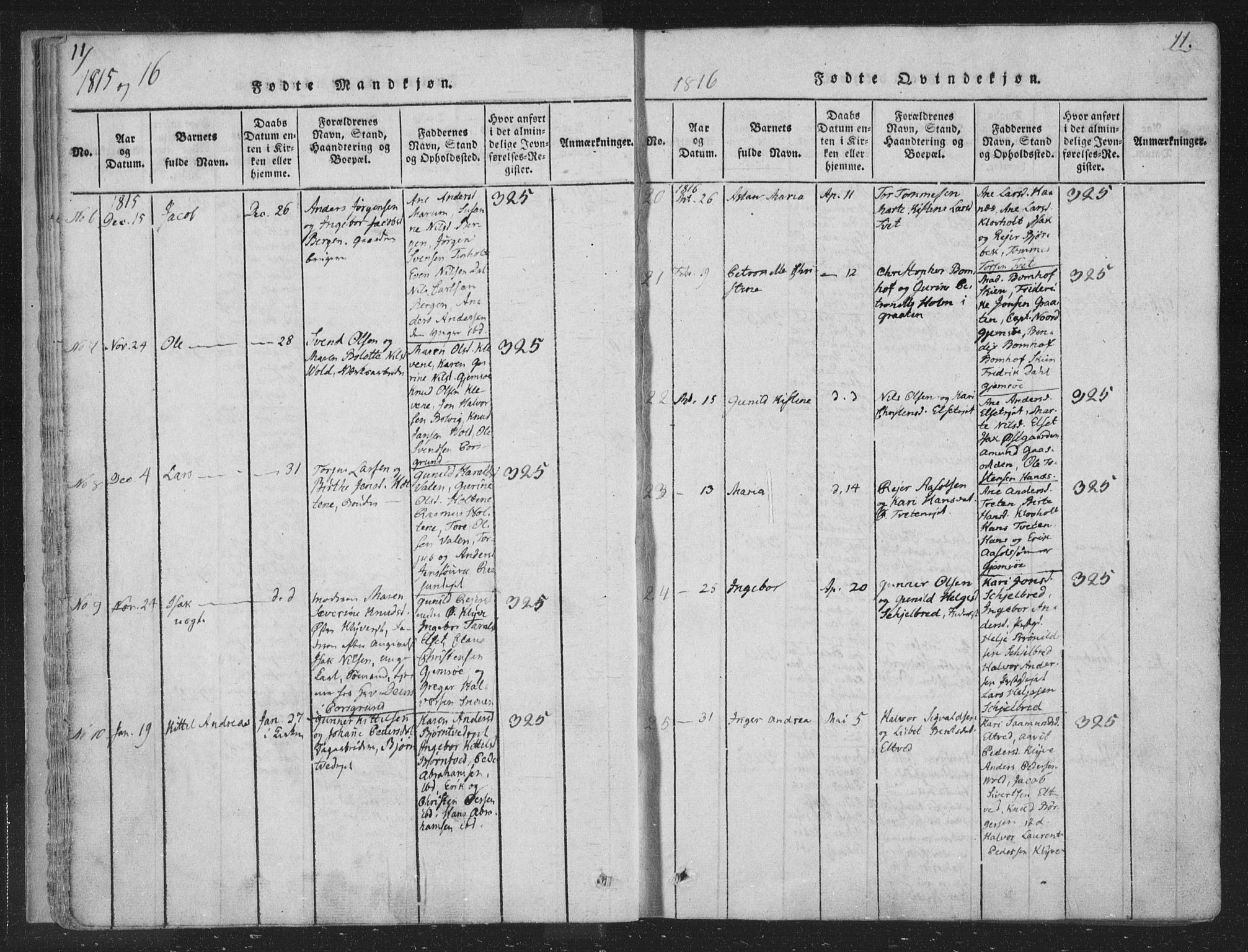 Solum kirkebøker, AV/SAKO-A-306/F/Fa/L0004: Parish register (official) no. I 4, 1814-1833, p. 11