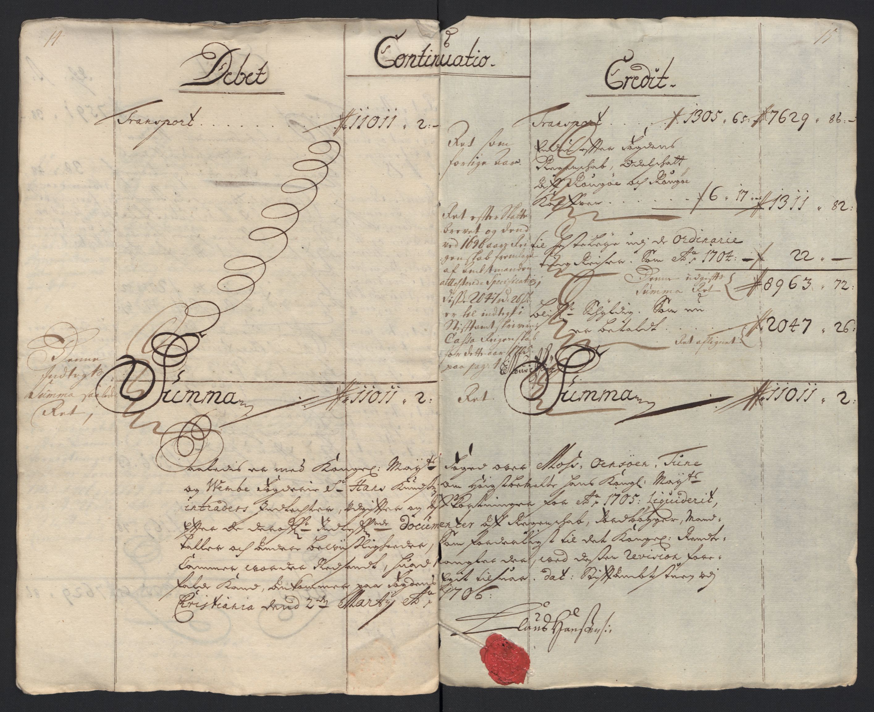 Rentekammeret inntil 1814, Reviderte regnskaper, Fogderegnskap, AV/RA-EA-4092/R04/L0133: Fogderegnskap Moss, Onsøy, Tune, Veme og Åbygge, 1705-1706, p. 20