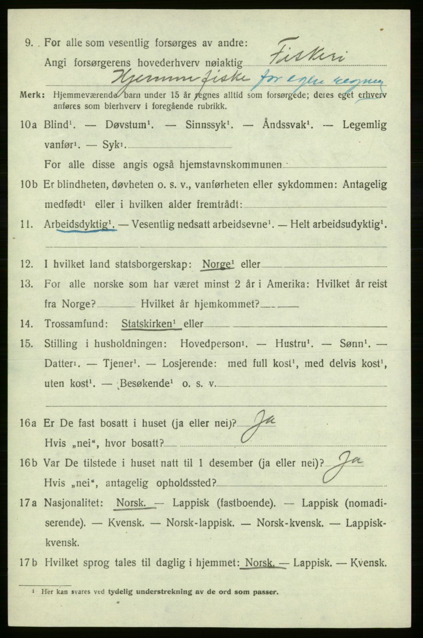 SATØ, 1920 census for , 1920, p. 2837