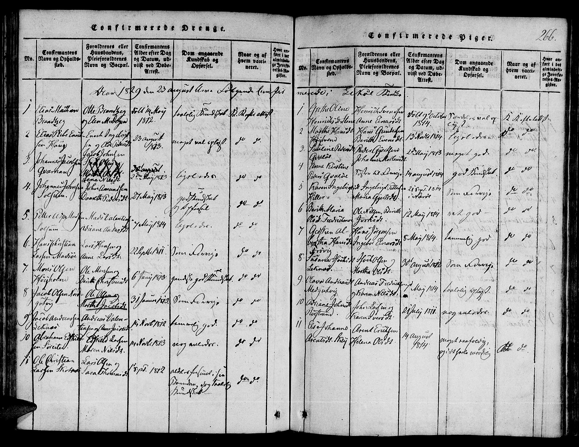Ministerialprotokoller, klokkerbøker og fødselsregistre - Nord-Trøndelag, SAT/A-1458/780/L0636: Parish register (official) no. 780A03 /1, 1815-1830, p. 266