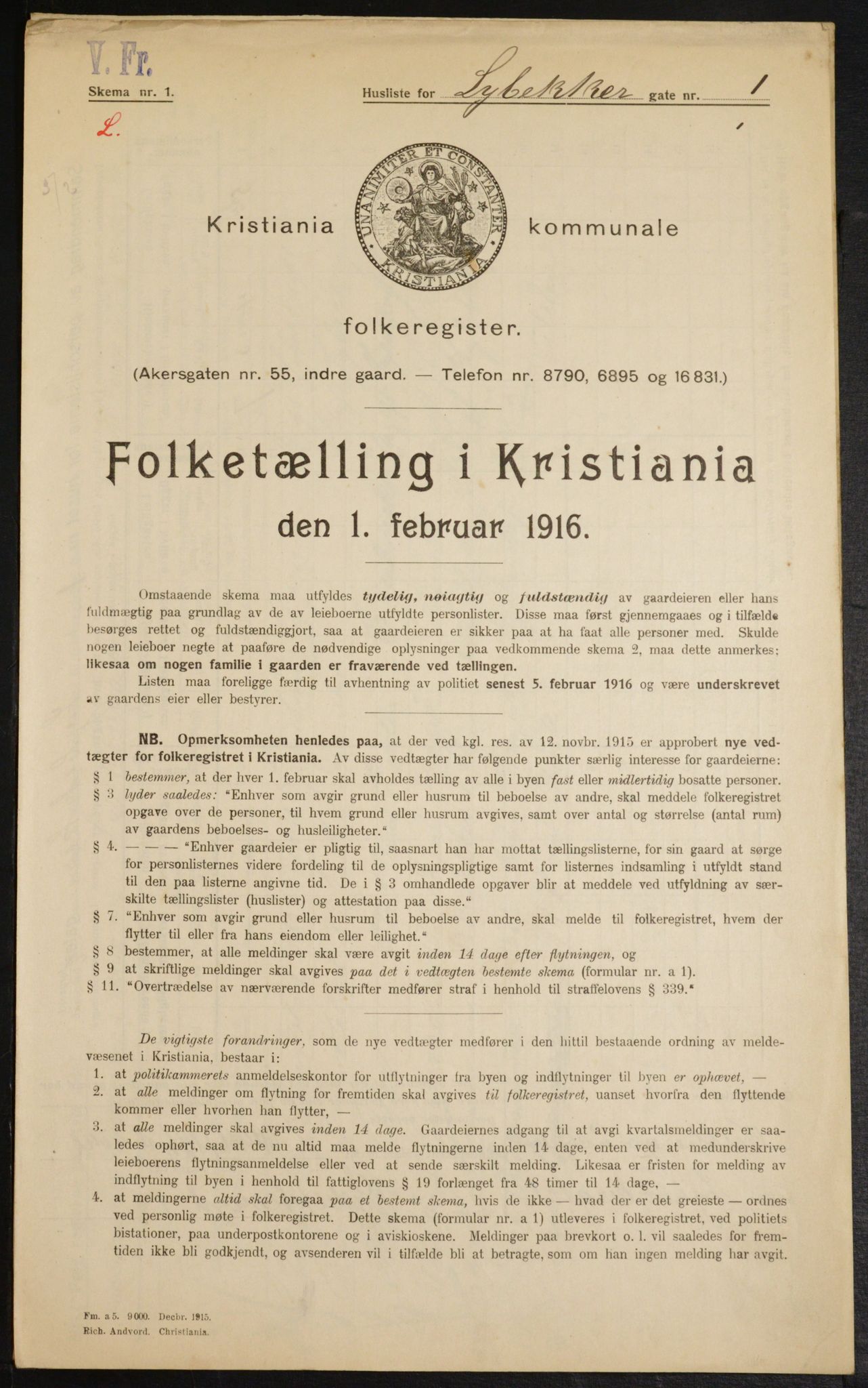 OBA, Municipal Census 1916 for Kristiania, 1916, p. 59734