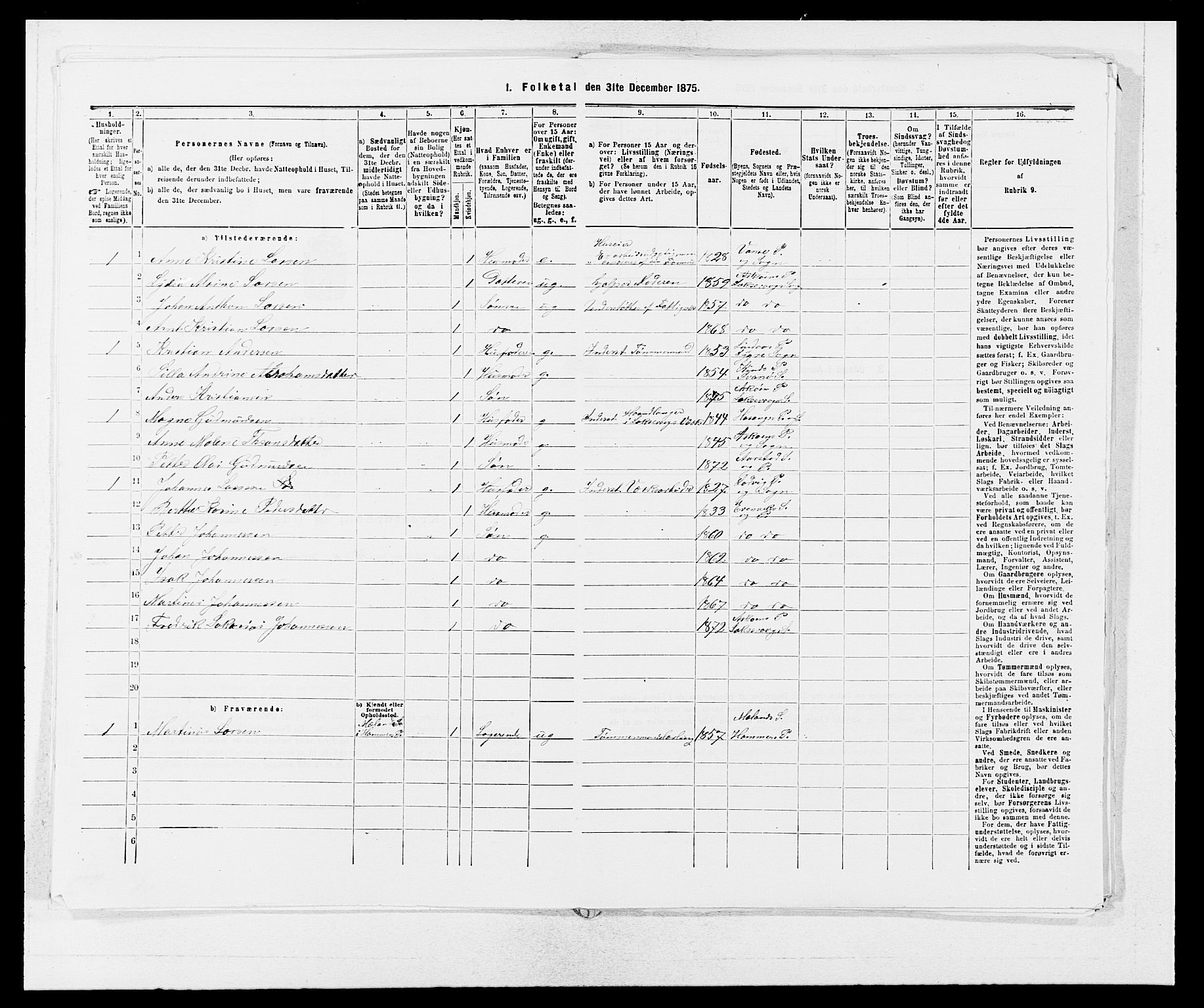 SAB, 1875 census for 1247P Askøy, 1875, p. 1073