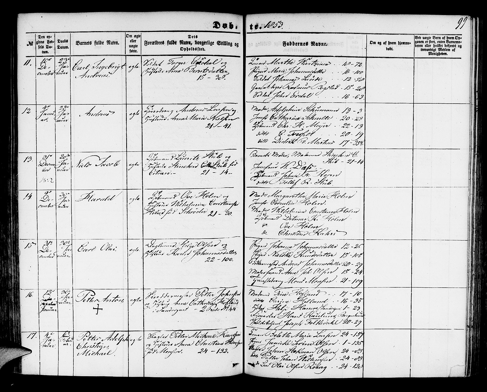 Korskirken sokneprestembete, AV/SAB-A-76101/H/Hab: Parish register (copy) no. B 2, 1847-1853, p. 99