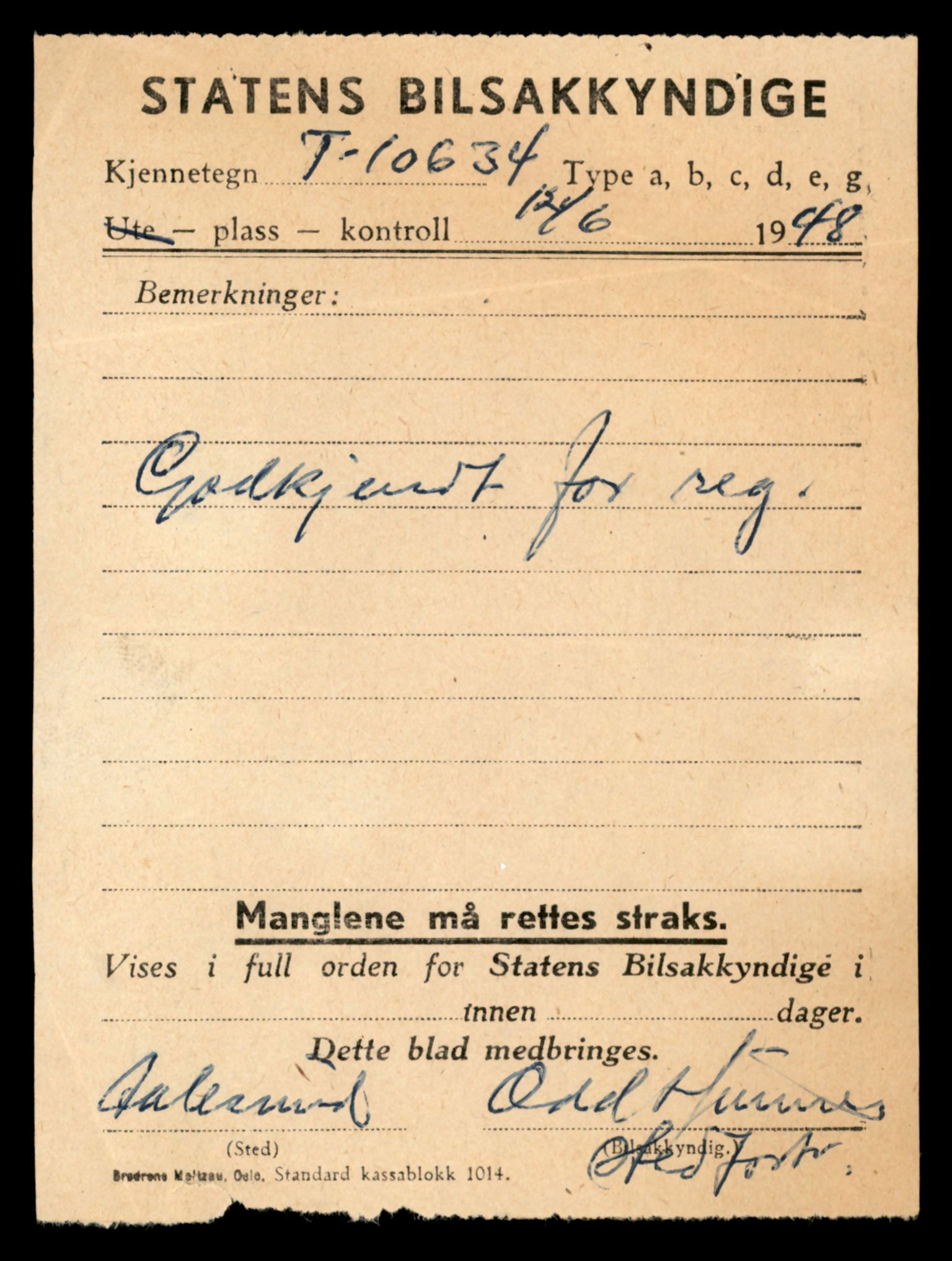 Møre og Romsdal vegkontor - Ålesund trafikkstasjon, AV/SAT-A-4099/F/Fe/L0022: Registreringskort for kjøretøy T 10584 - T 10694, 1927-1998, p. 1541