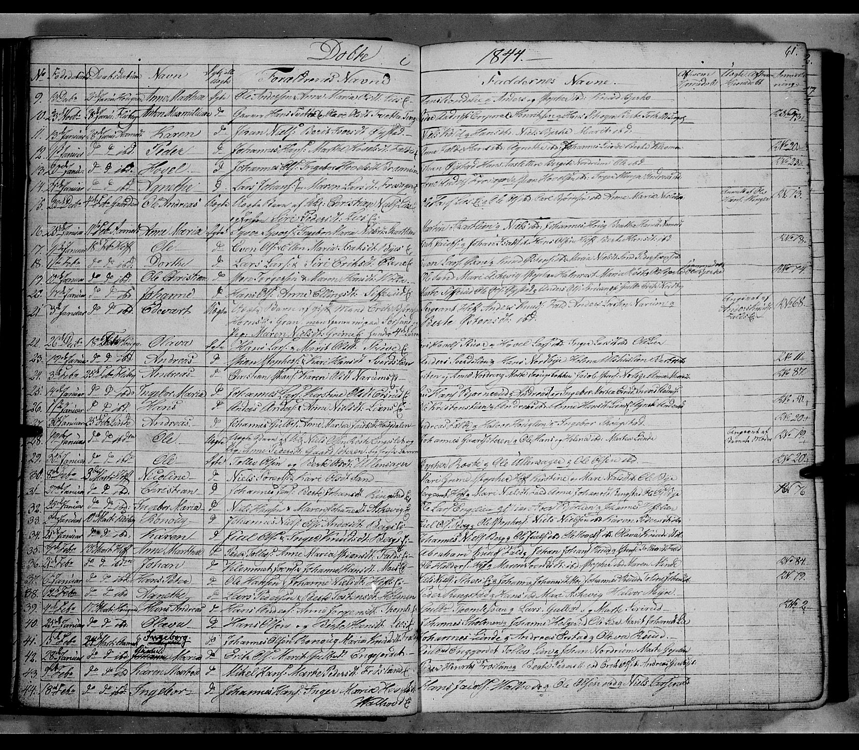 Land prestekontor, AV/SAH-PREST-120/H/Ha/Hab/L0002: Parish register (copy) no. 2, 1833-1849, p. 61