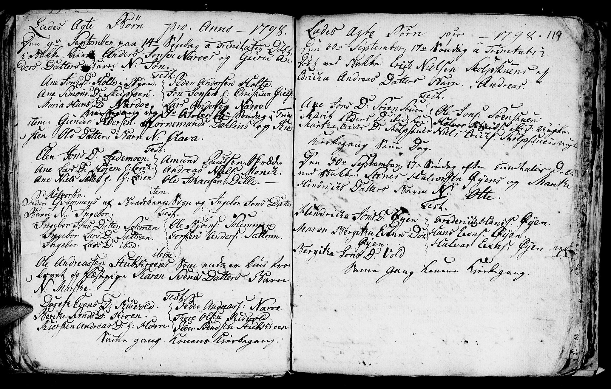 Ministerialprotokoller, klokkerbøker og fødselsregistre - Sør-Trøndelag, SAT/A-1456/606/L0305: Parish register (copy) no. 606C01, 1757-1819, p. 119