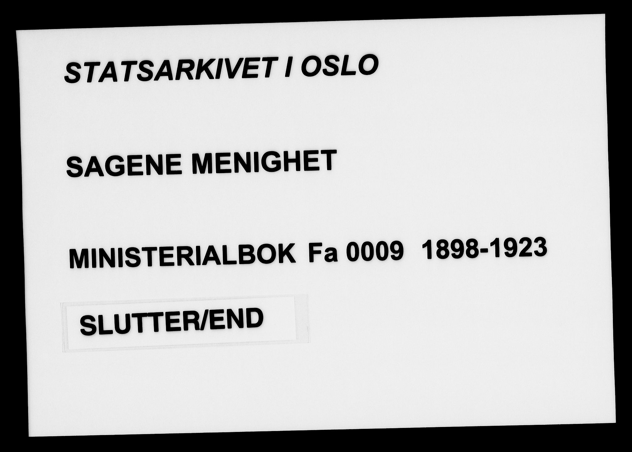 Sagene prestekontor Kirkebøker, AV/SAO-A-10796/F/L0006: Parish register (official) no. 6, 1898-1923