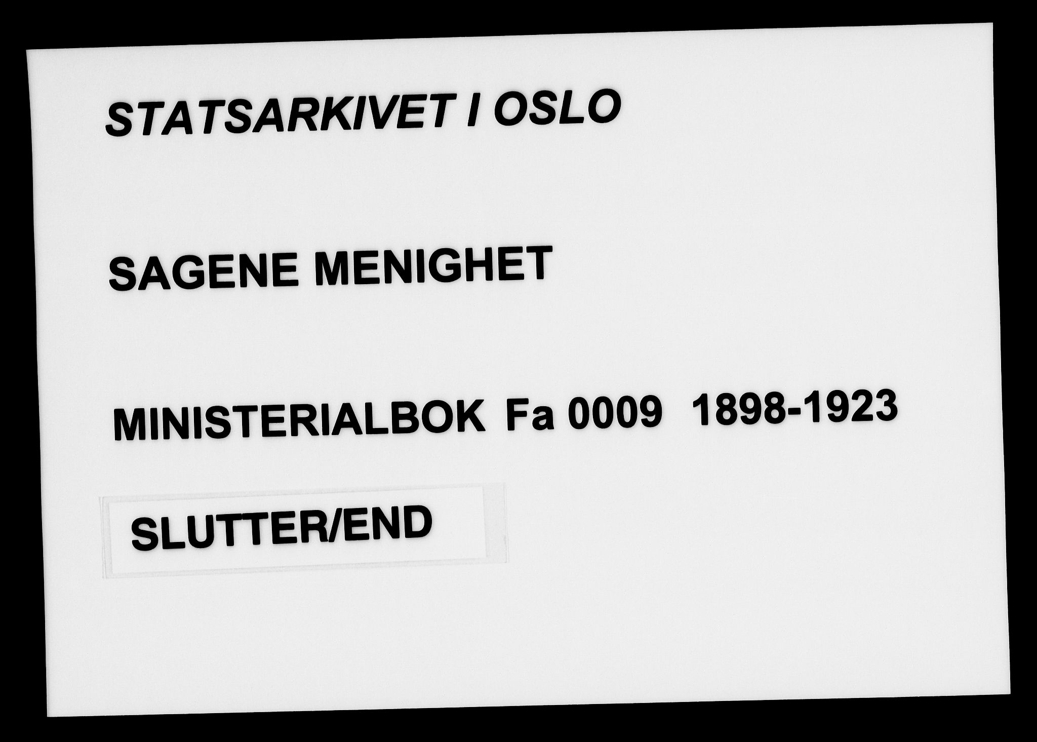 Sagene prestekontor Kirkebøker, SAO/A-10796/F/L0006: Parish register (official) no. 6, 1898-1923