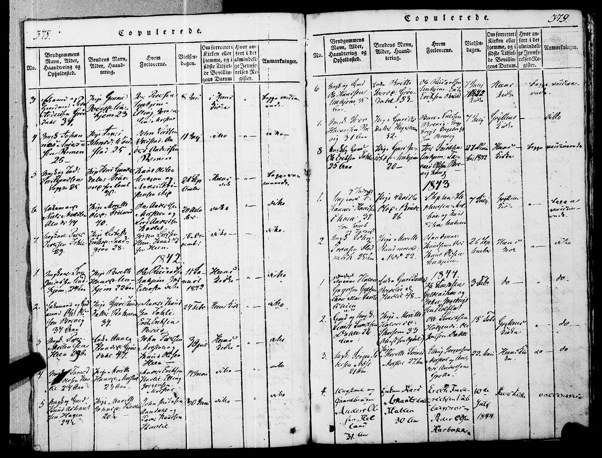 Ministerialprotokoller, klokkerbøker og fødselsregistre - Møre og Romsdal, SAT/A-1454/545/L0585: Parish register (official) no. 545A01, 1818-1853, p. 378-379