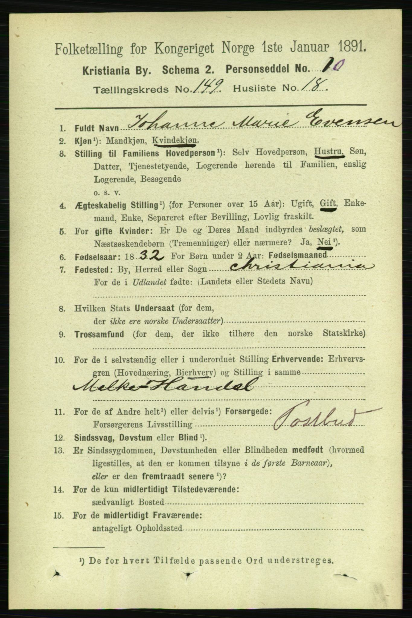 RA, 1891 census for 0301 Kristiania, 1891, p. 83503