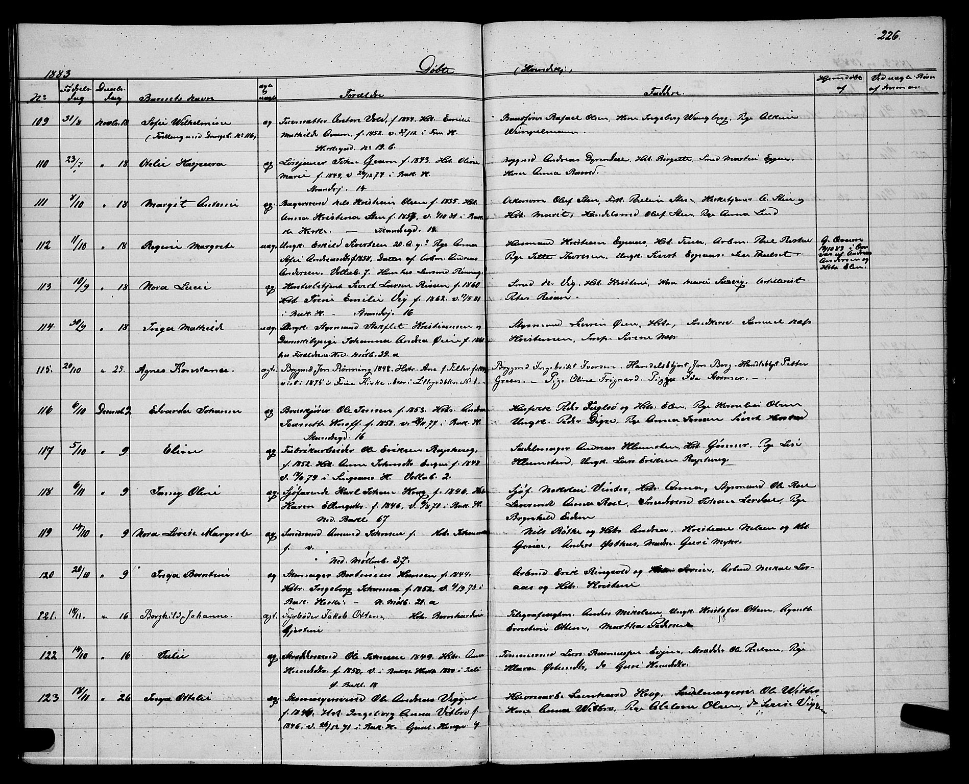Ministerialprotokoller, klokkerbøker og fødselsregistre - Sør-Trøndelag, SAT/A-1456/604/L0220: Parish register (copy) no. 604C03, 1870-1885, p. 226