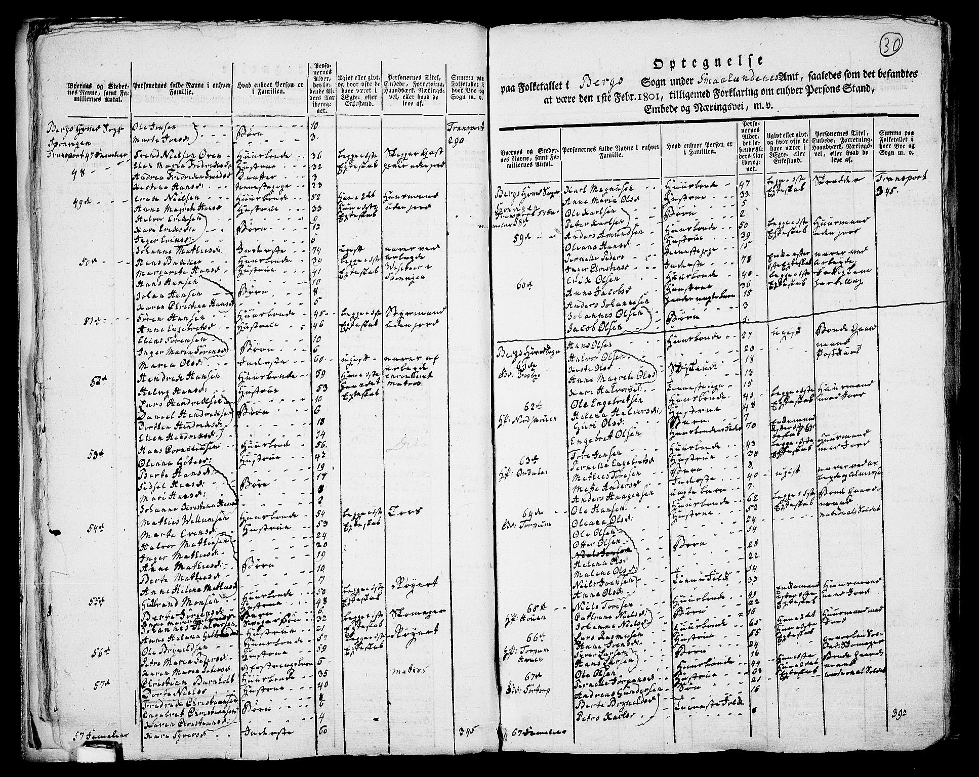 RA, 1801 census for 0116P Berg, 1801, p. 29b-30a