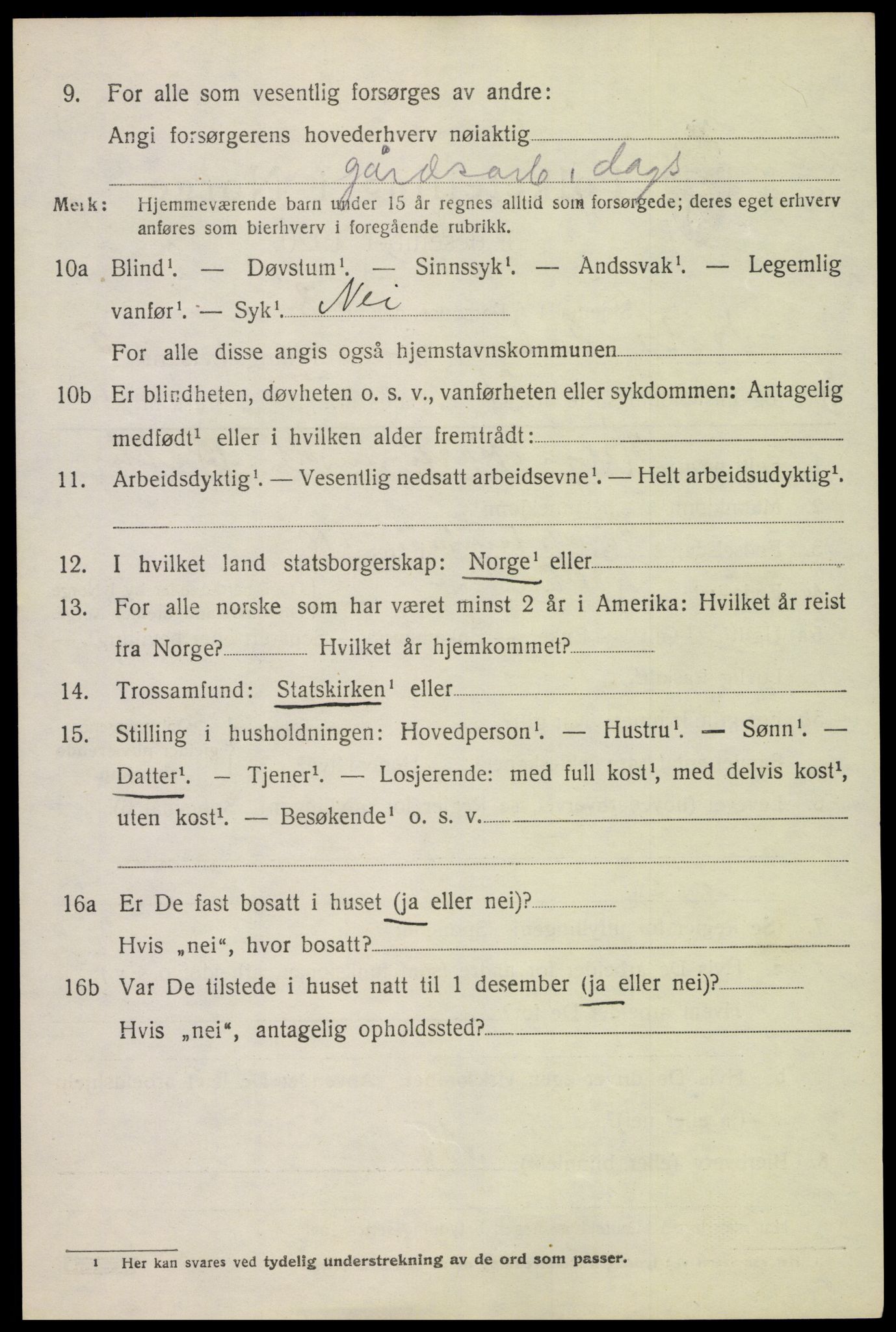 SAH, 1920 census for Vestre Toten, 1920, p. 7559