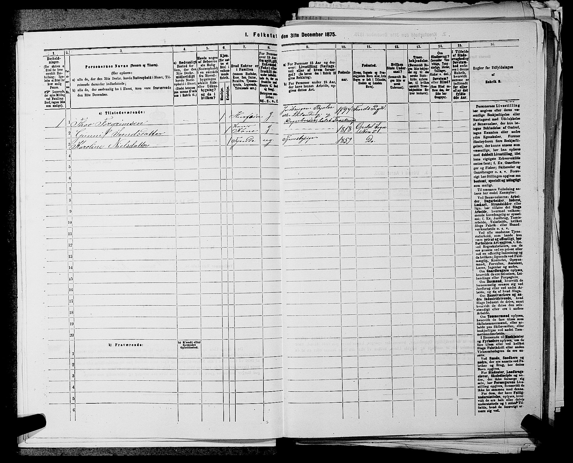 SAKO, 1875 census for 0633P Nore, 1875, p. 210
