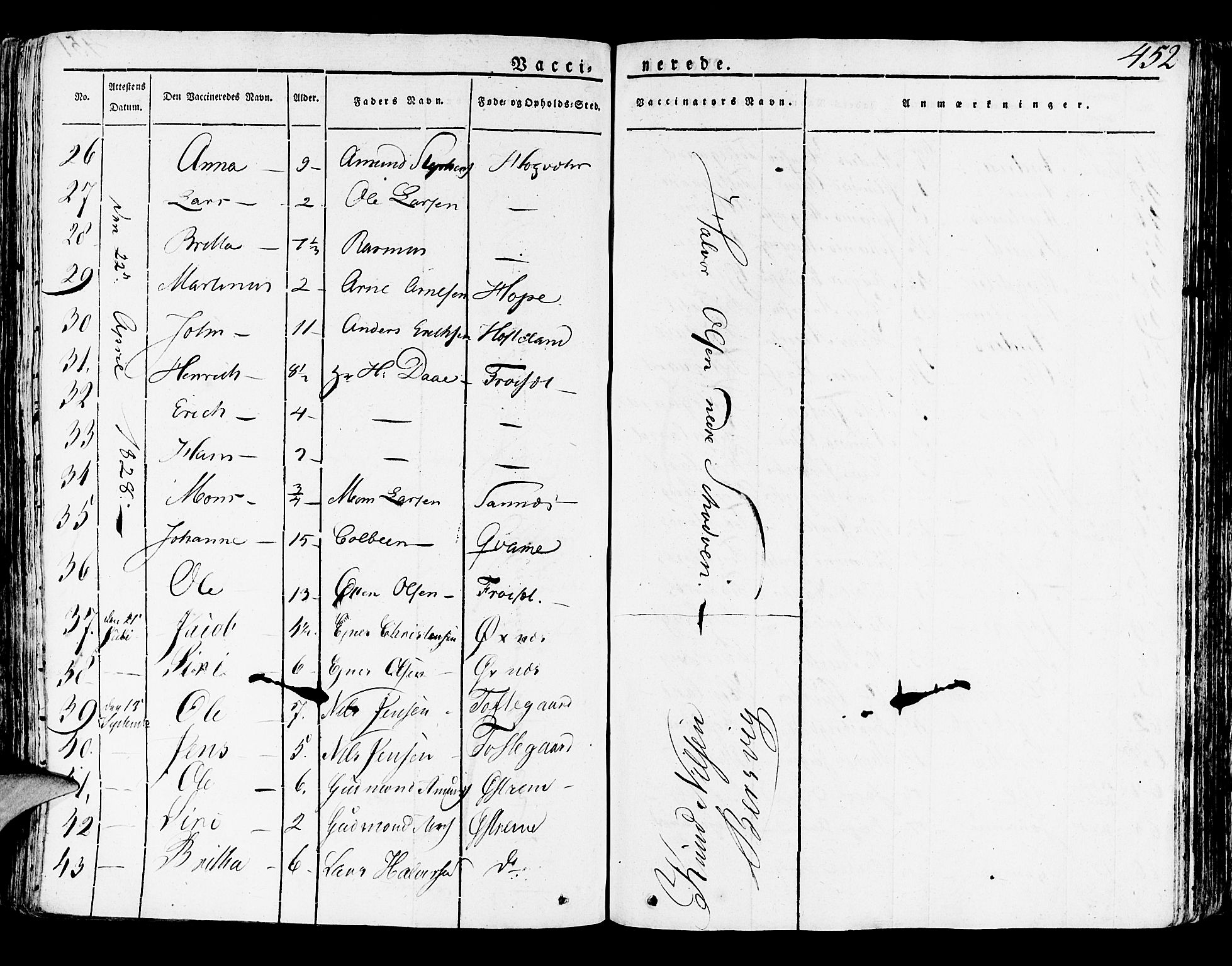 Lindås Sokneprestembete, SAB/A-76701/H/Haa: Parish register (official) no. A 8, 1823-1836, p. 452