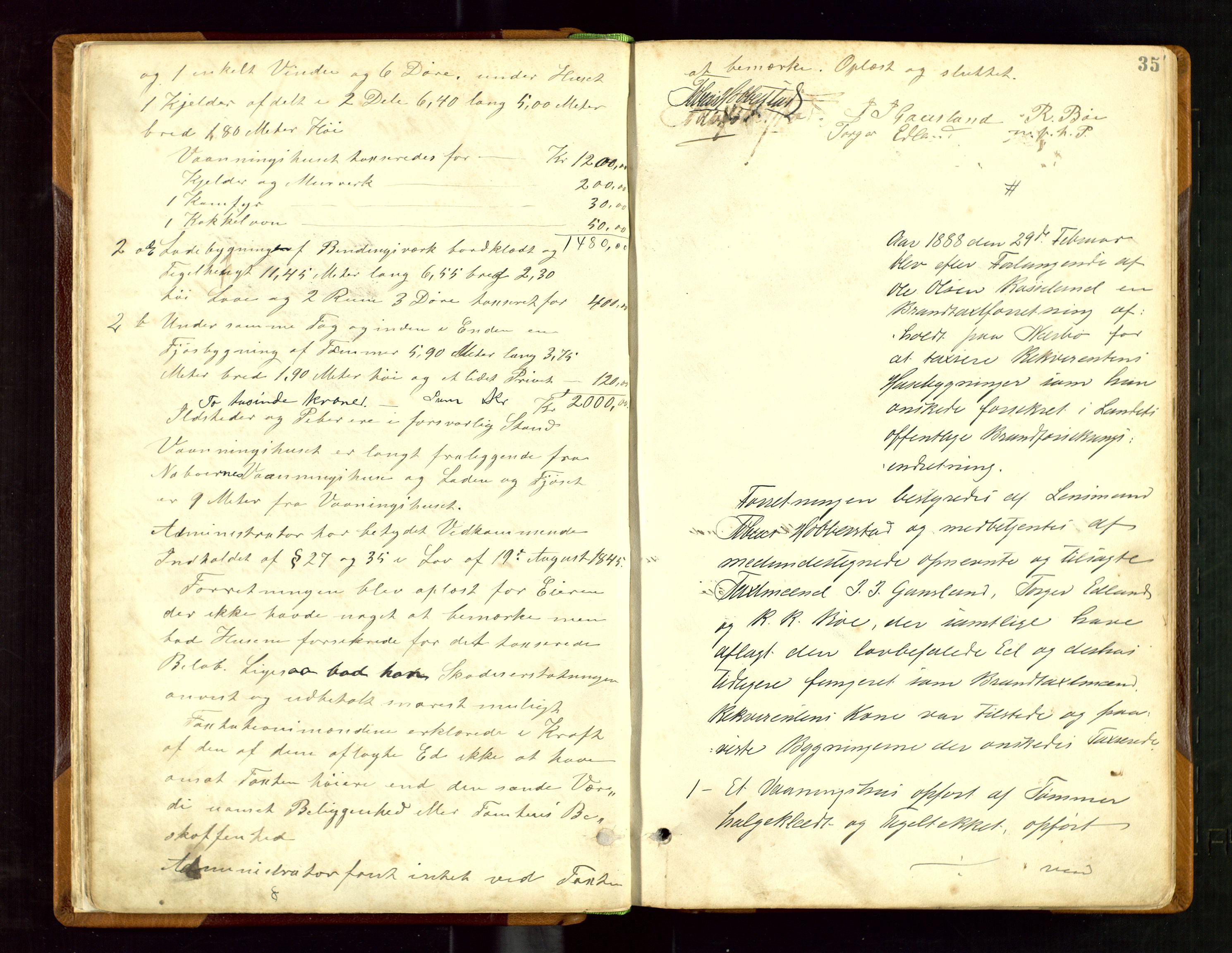Hå lensmannskontor, AV/SAST-A-100456/Goa/L0002: Takstprotokoll, 1883-1919, p. 34b-35a