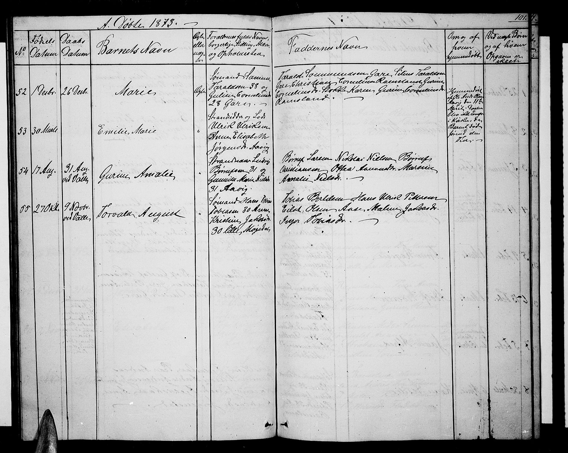 Sør-Audnedal sokneprestkontor, SAK/1111-0039/F/Fb/Fba/L0002: Parish register (copy) no. B 2, 1853-1878, p. 101