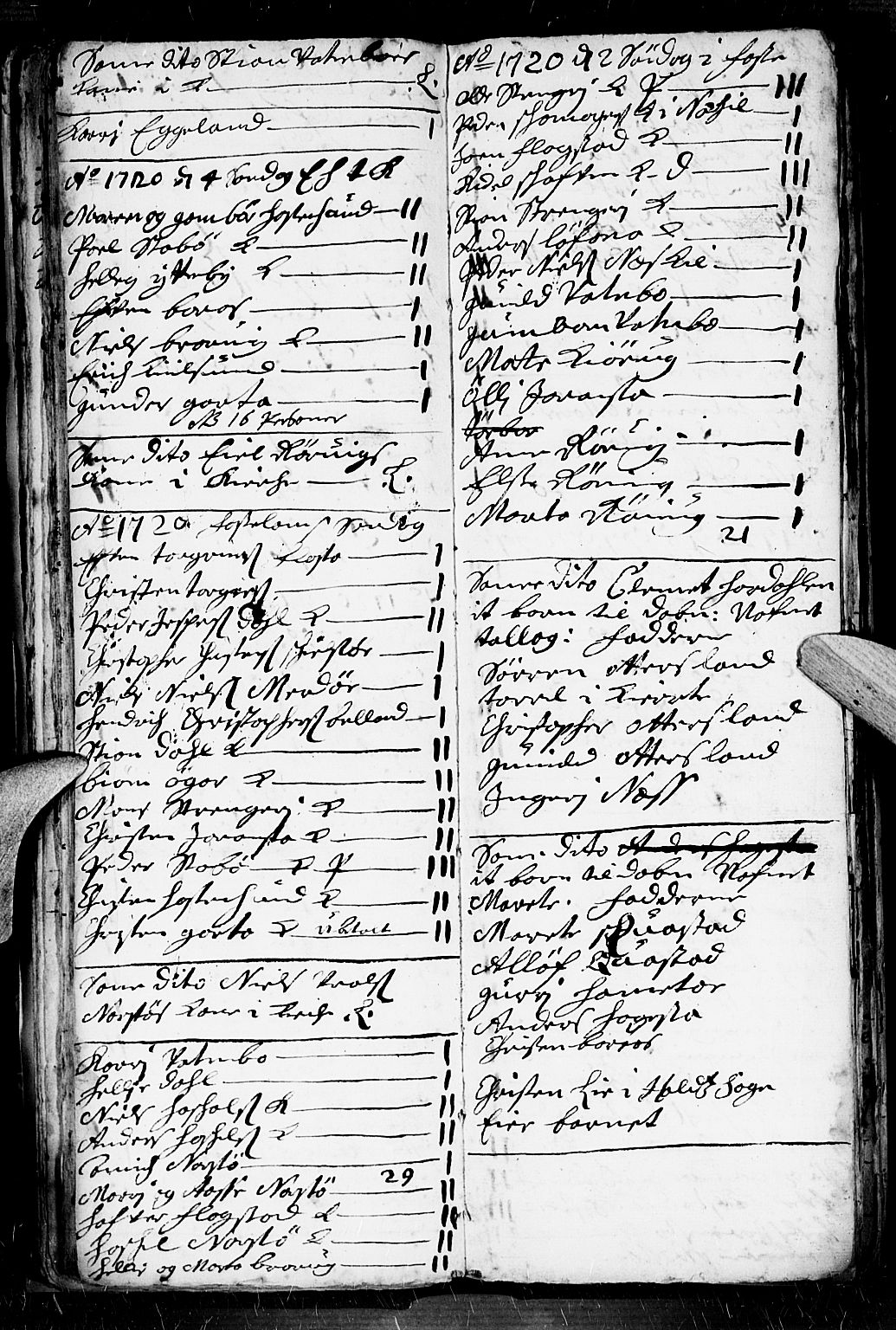 Dypvåg sokneprestkontor, AV/SAK-1111-0007/F/Fb/Fba/L0003: Parish register (copy) no. B 3, 1715-1738, p. 49