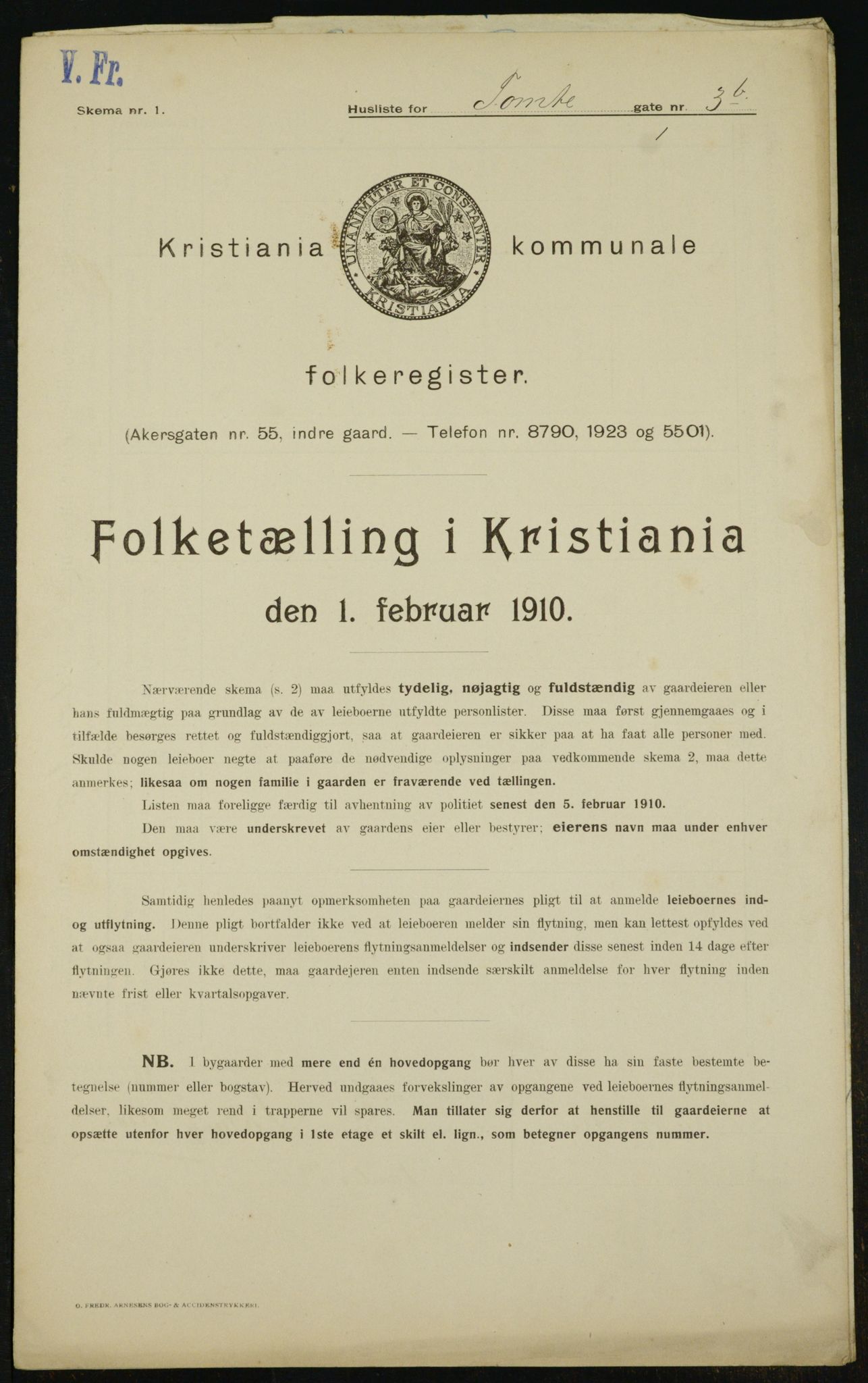 OBA, Municipal Census 1910 for Kristiania, 1910, p. 107658