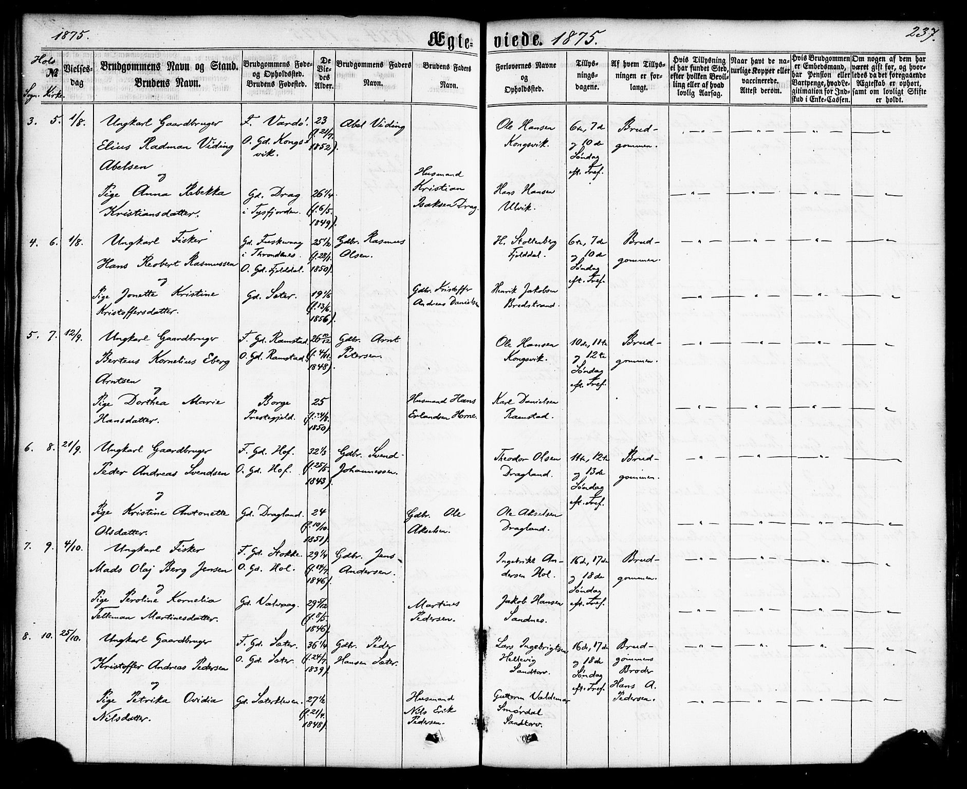 Ministerialprotokoller, klokkerbøker og fødselsregistre - Nordland, AV/SAT-A-1459/865/L0923: Parish register (official) no. 865A01, 1864-1884, p. 237