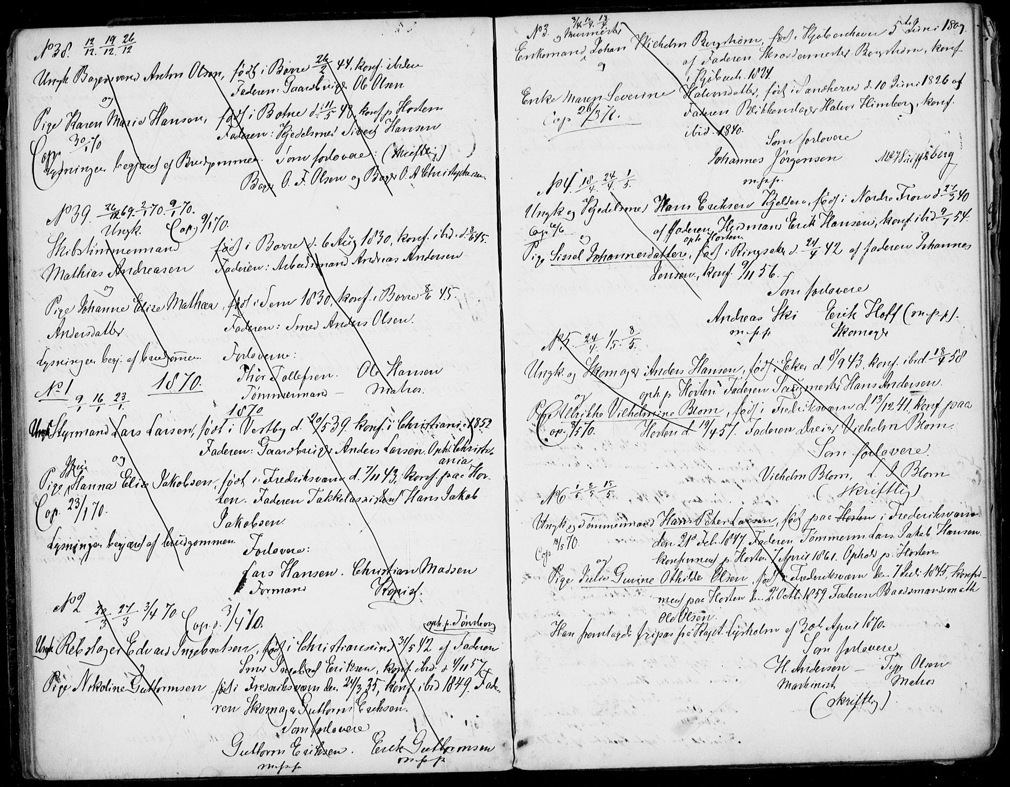 Horten kirkebøker, AV/SAKO-A-348/H/Ha/L0001: Banns register no. 1, 1855-1881