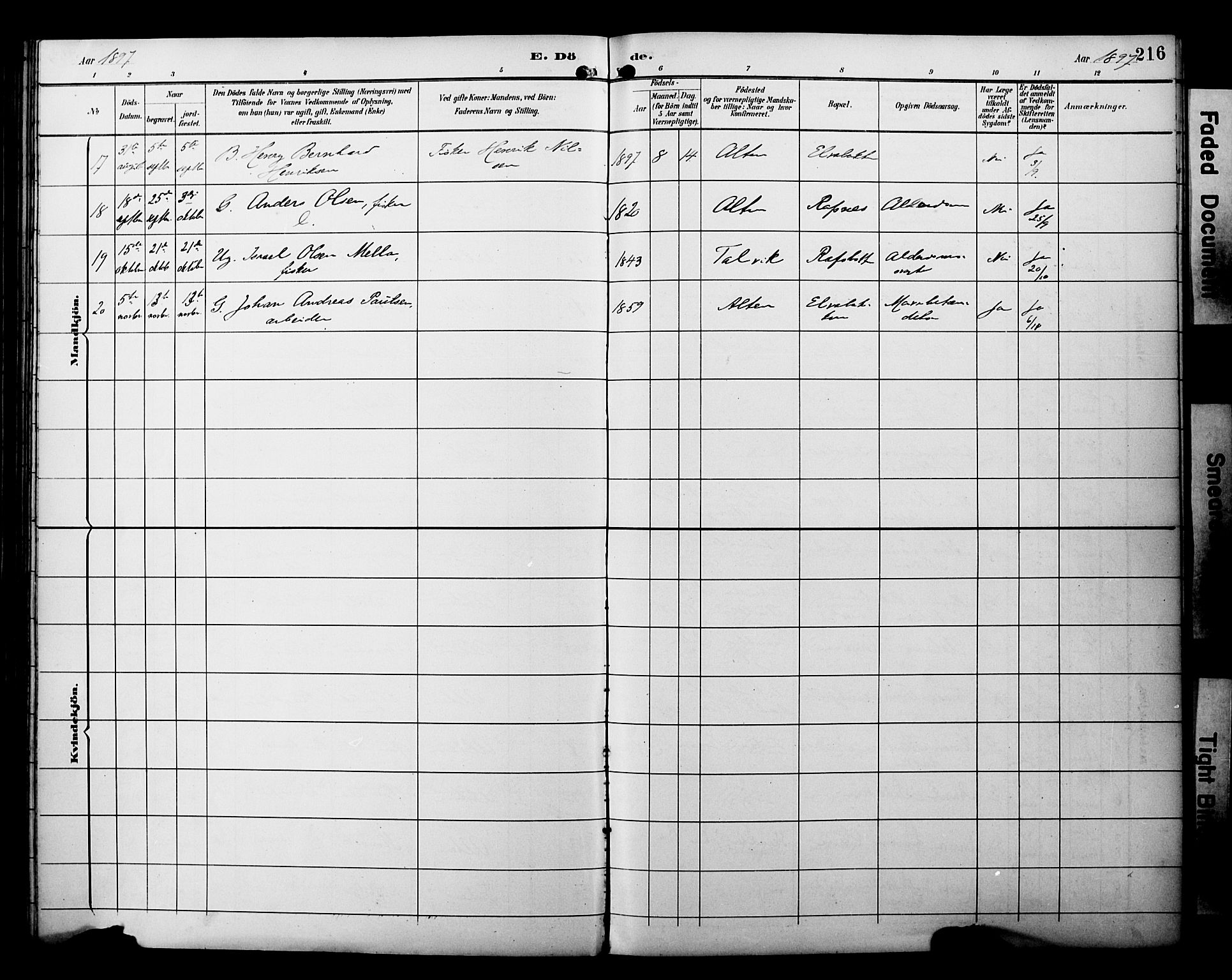 Alta sokneprestkontor, SATØ/S-1338/H/Ha/L0003.kirke: Parish register (official) no. 3, 1892-1904, p. 216