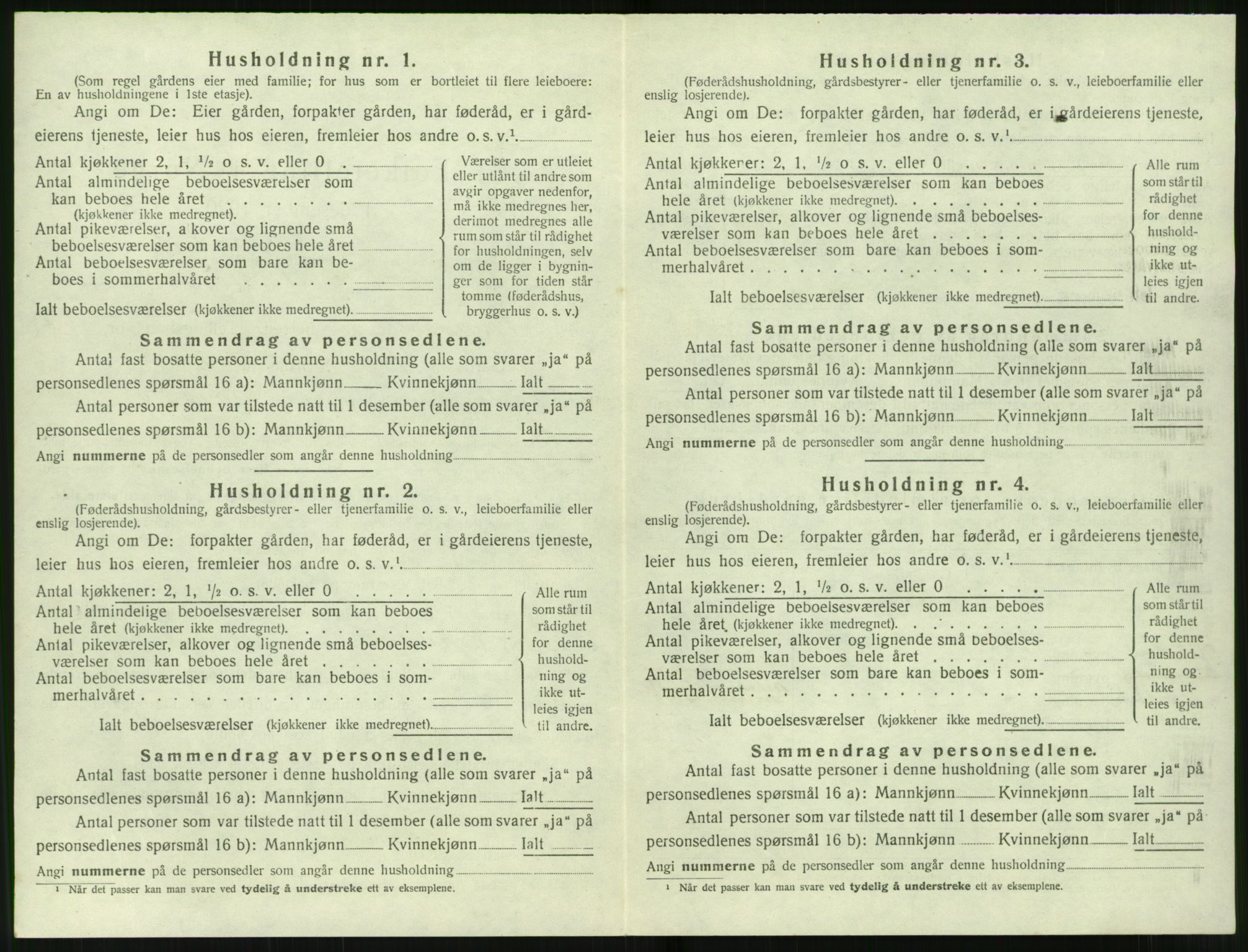 SAT, 1920 census for Sunnylven, 1920, p. 489