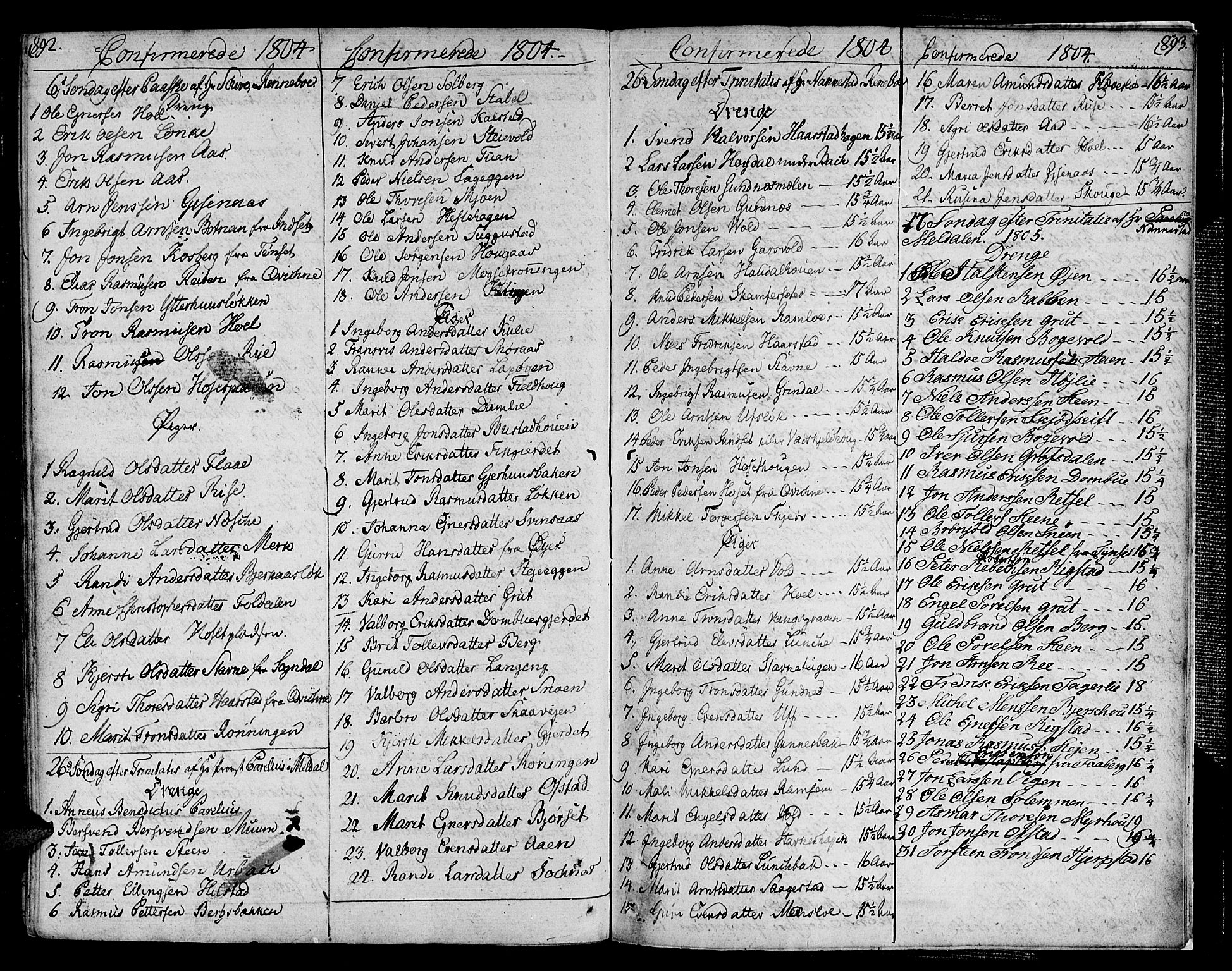 Ministerialprotokoller, klokkerbøker og fødselsregistre - Sør-Trøndelag, SAT/A-1456/672/L0852: Parish register (official) no. 672A05, 1776-1815, p. 892-893