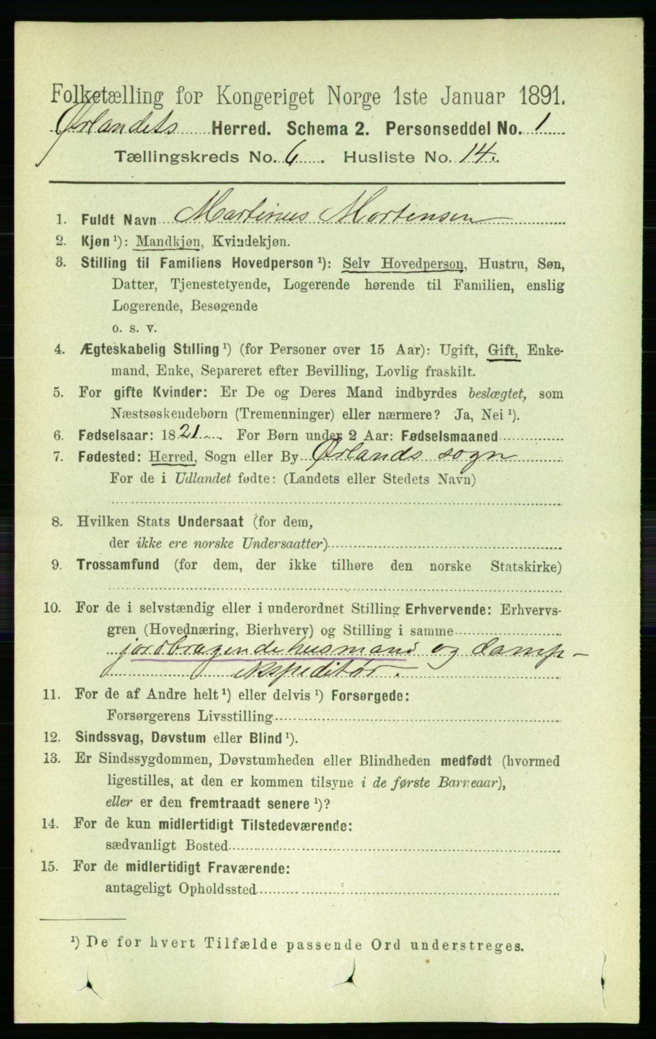 RA, 1891 census for 1621 Ørland, 1891, p. 1927