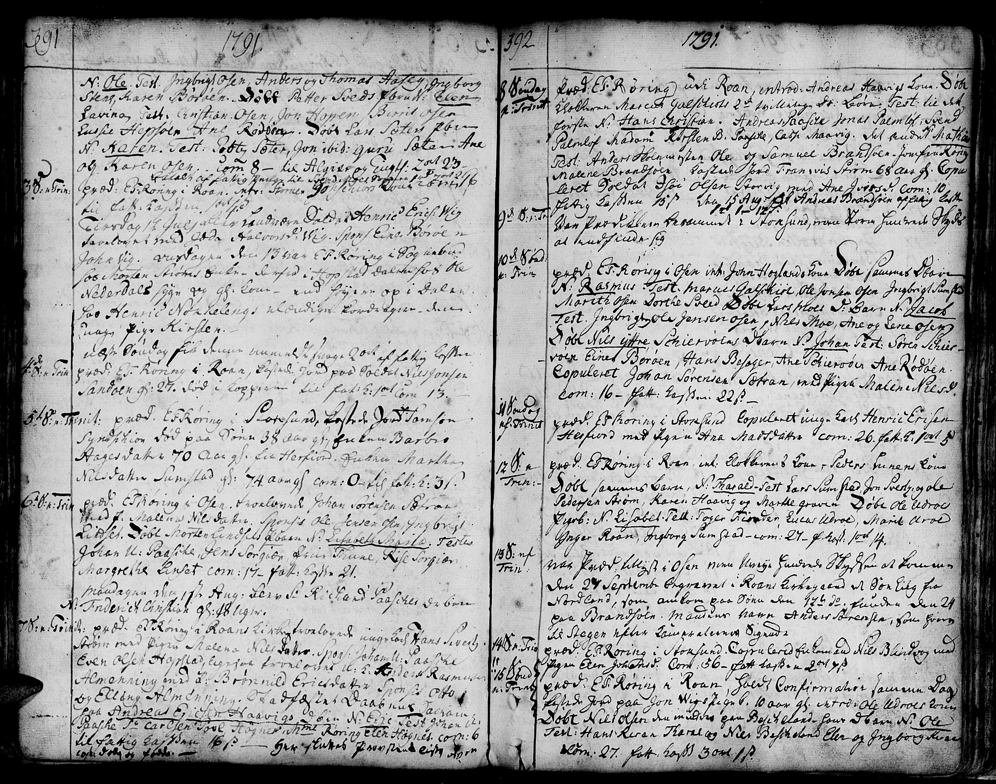Ministerialprotokoller, klokkerbøker og fødselsregistre - Sør-Trøndelag, AV/SAT-A-1456/657/L0700: Parish register (official) no. 657A01, 1732-1801, p. 391-392