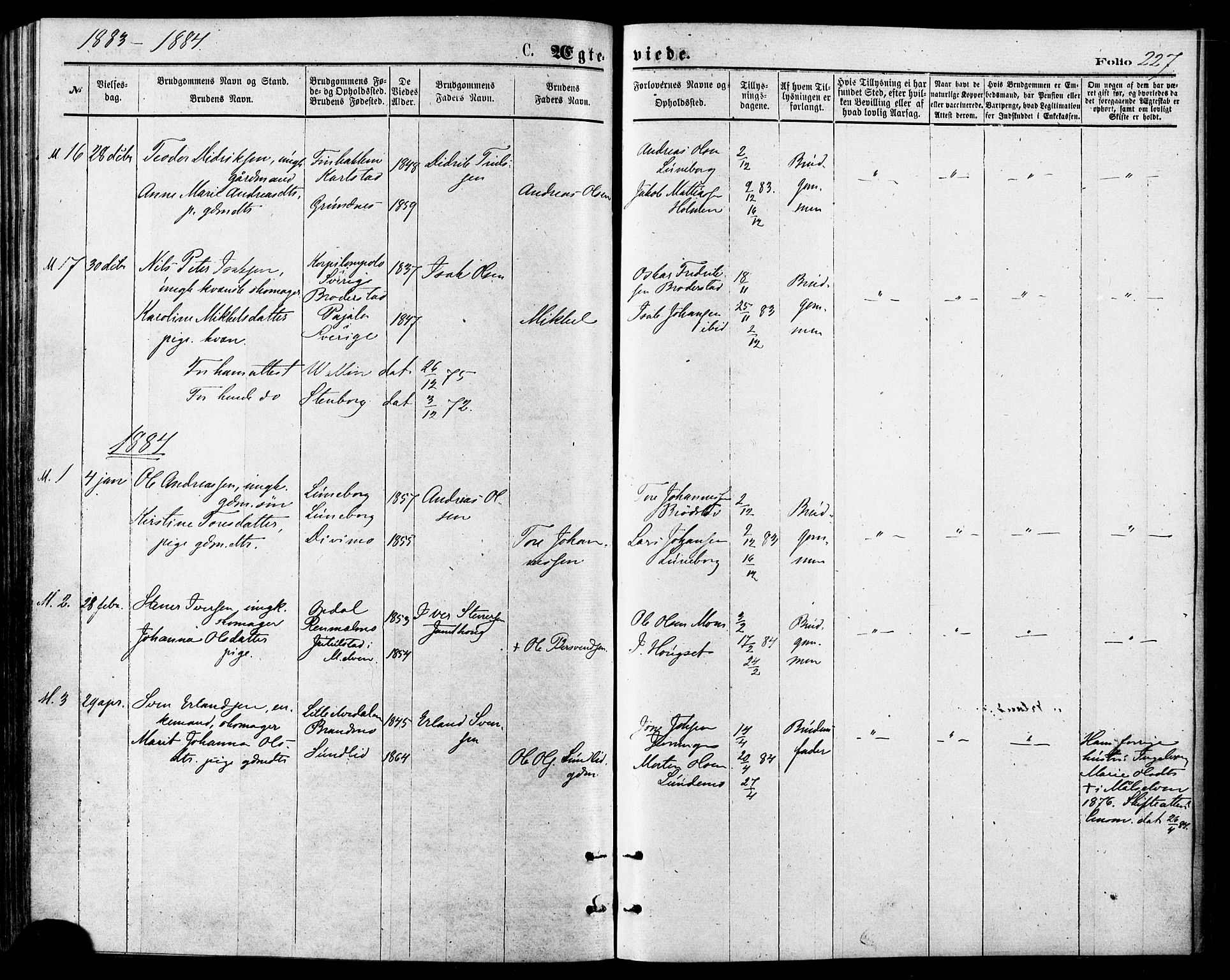 Målselv sokneprestembete, AV/SATØ-S-1311/G/Ga/Gaa/L0005kirke: Parish register (official) no. 5, 1872-1884, p. 227