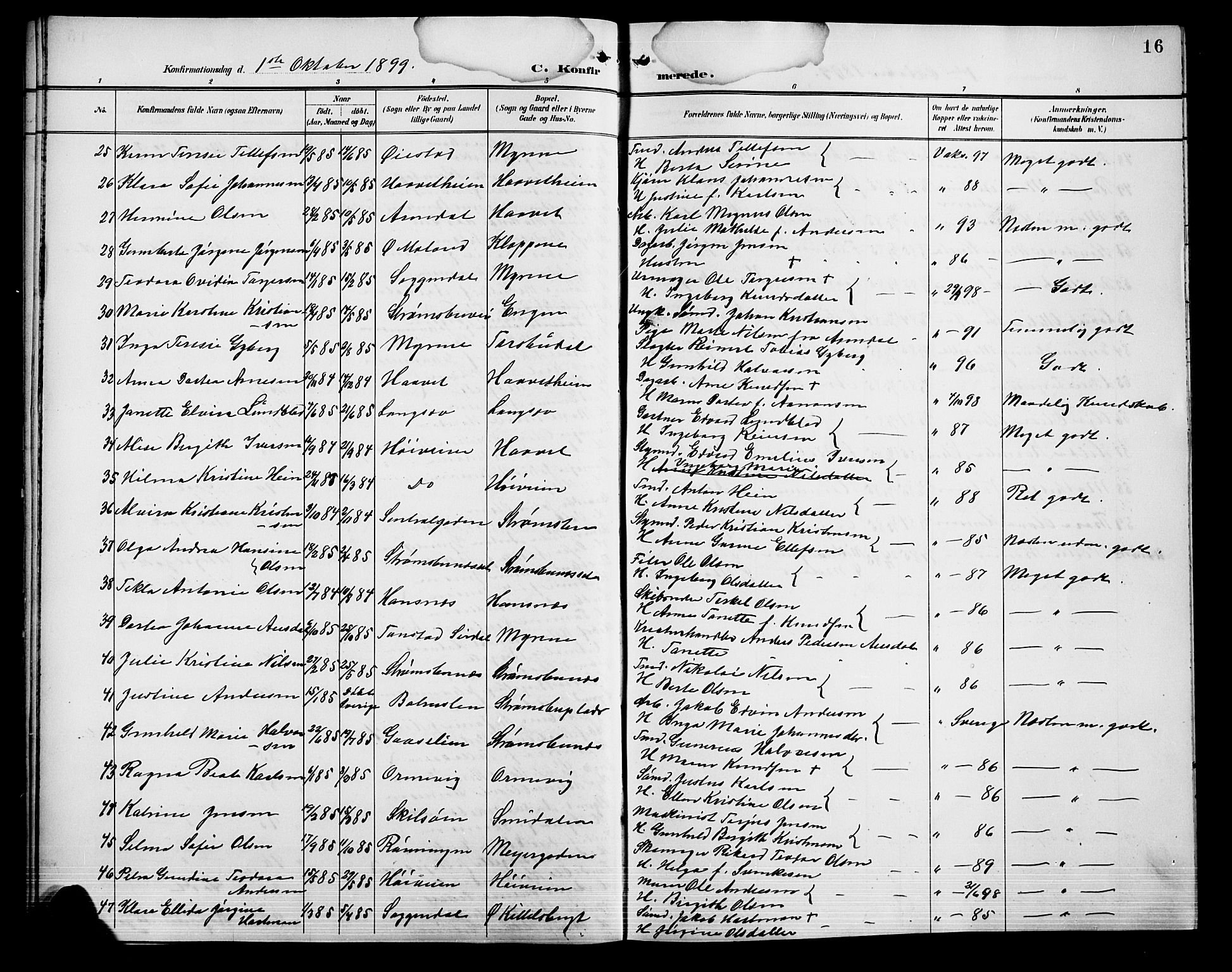 Barbu sokneprestkontor, AV/SAK-1111-0003/F/Fb/L0003: Parish register (copy) no. B 3, 1897-1911, p. 16