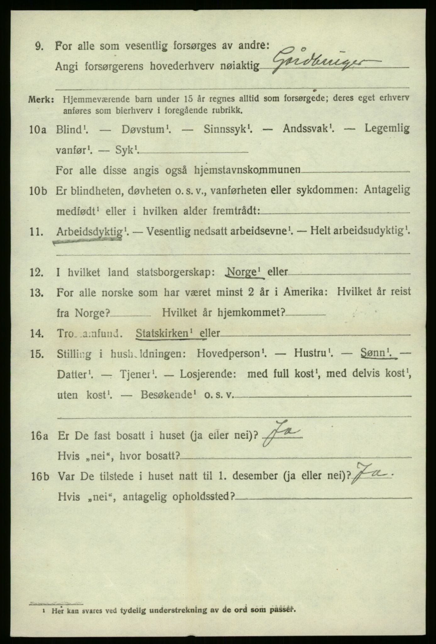 SAB, 1920 census for Førde, 1920, p. 5349