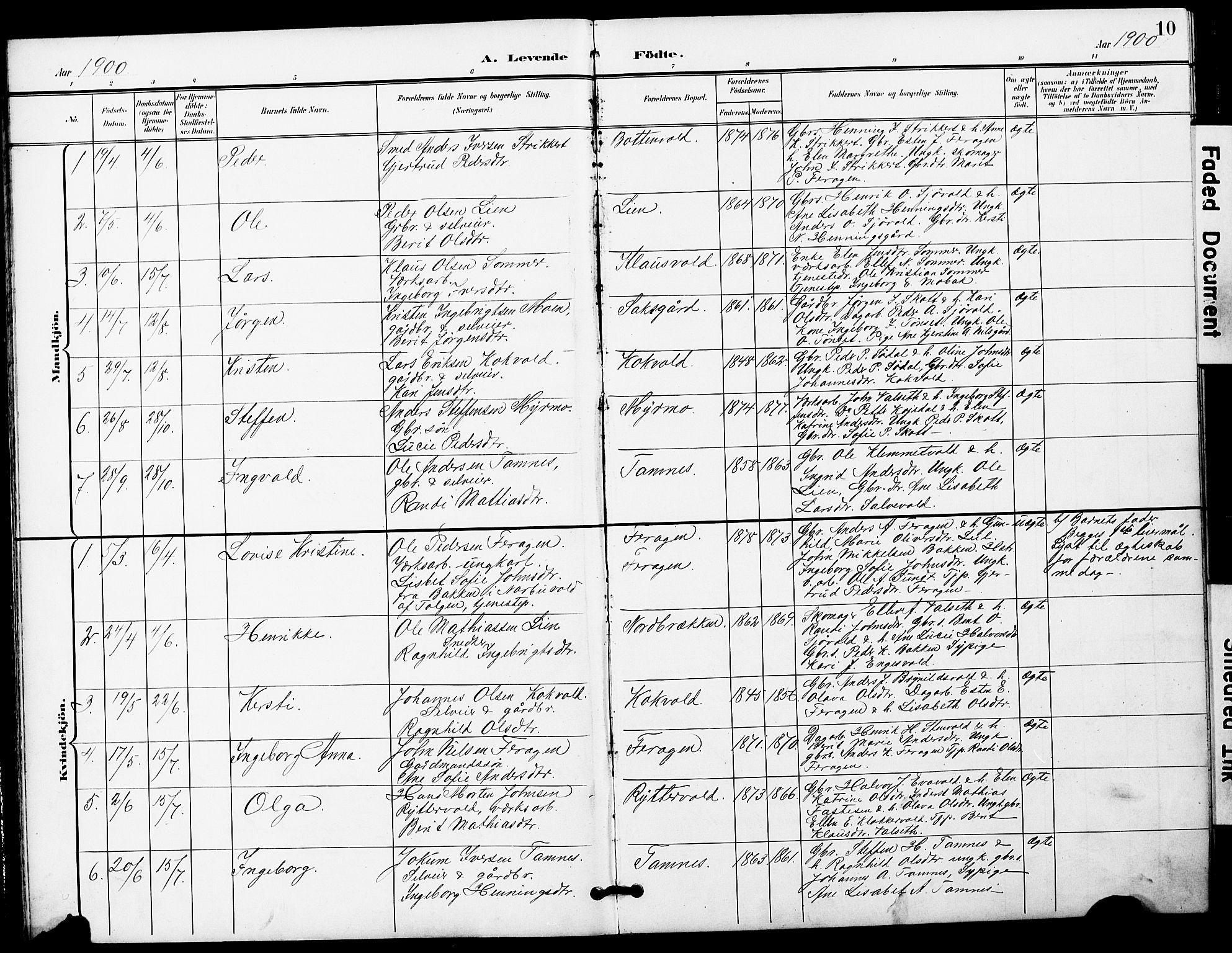 Ministerialprotokoller, klokkerbøker og fødselsregistre - Sør-Trøndelag, SAT/A-1456/683/L0950: Parish register (copy) no. 683C02, 1897-1918, p. 10