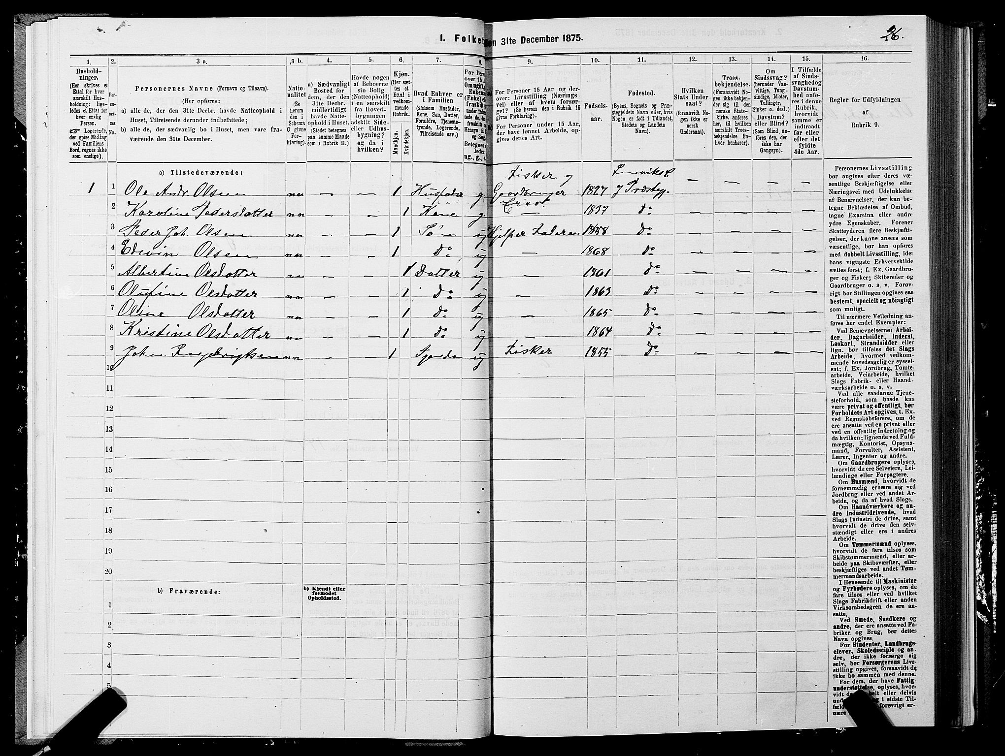 SATØ, 1875 census for 1931P Lenvik, 1875, p. 3026