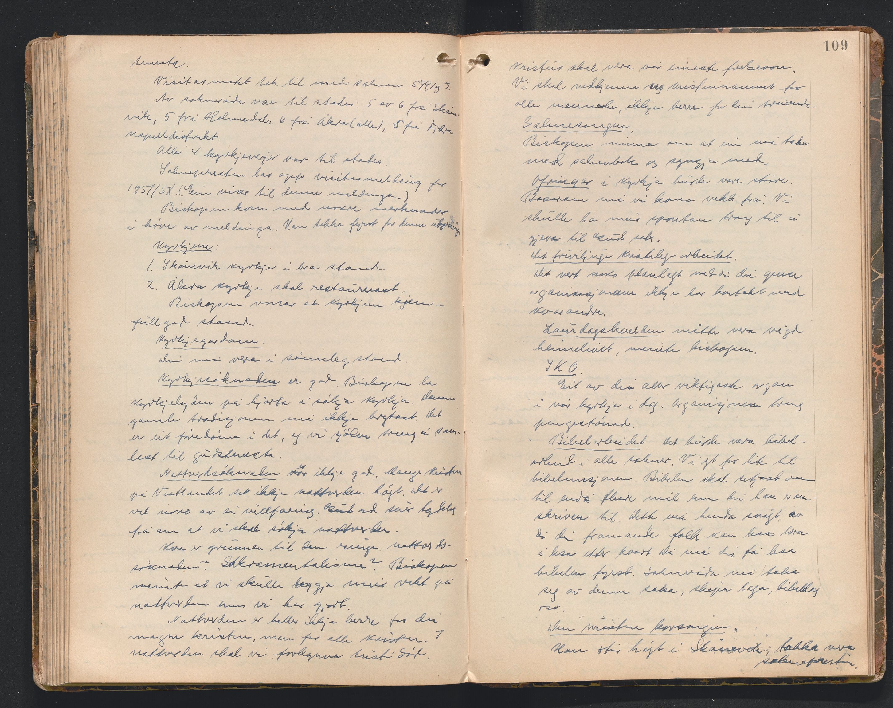 Søndre Sunnhordland prosti, AV/SAB-A-99913/F/L0002: Visitasprotokoll, 1895-1967, p. 108b-109a