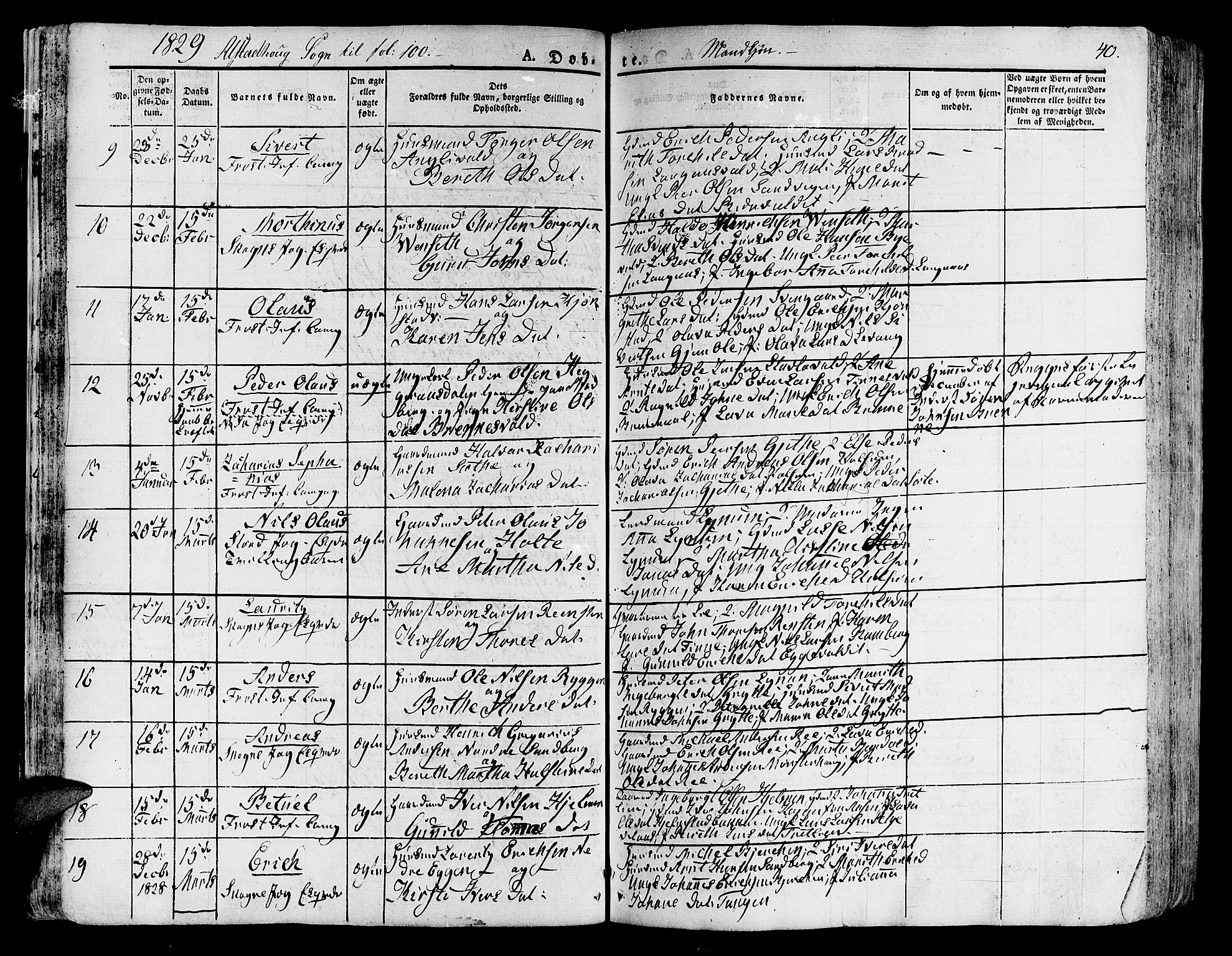 Ministerialprotokoller, klokkerbøker og fødselsregistre - Nord-Trøndelag, AV/SAT-A-1458/717/L0152: Parish register (official) no. 717A05 /1, 1825-1836, p. 40